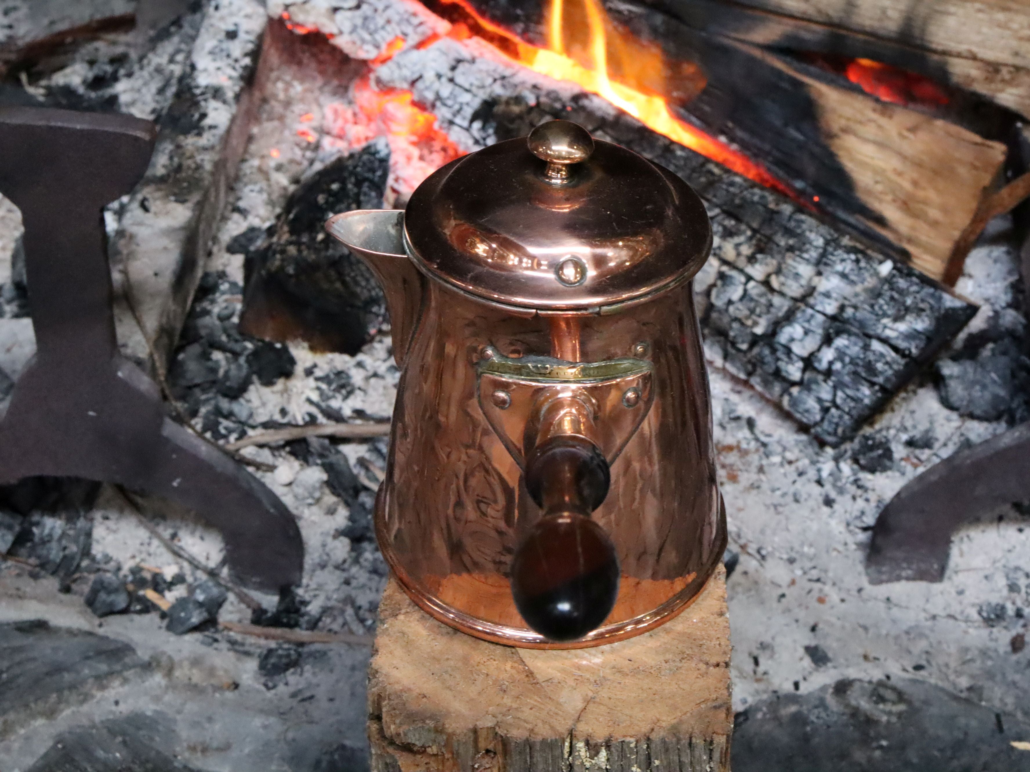 Antique Copper Hot Chocolate Pot