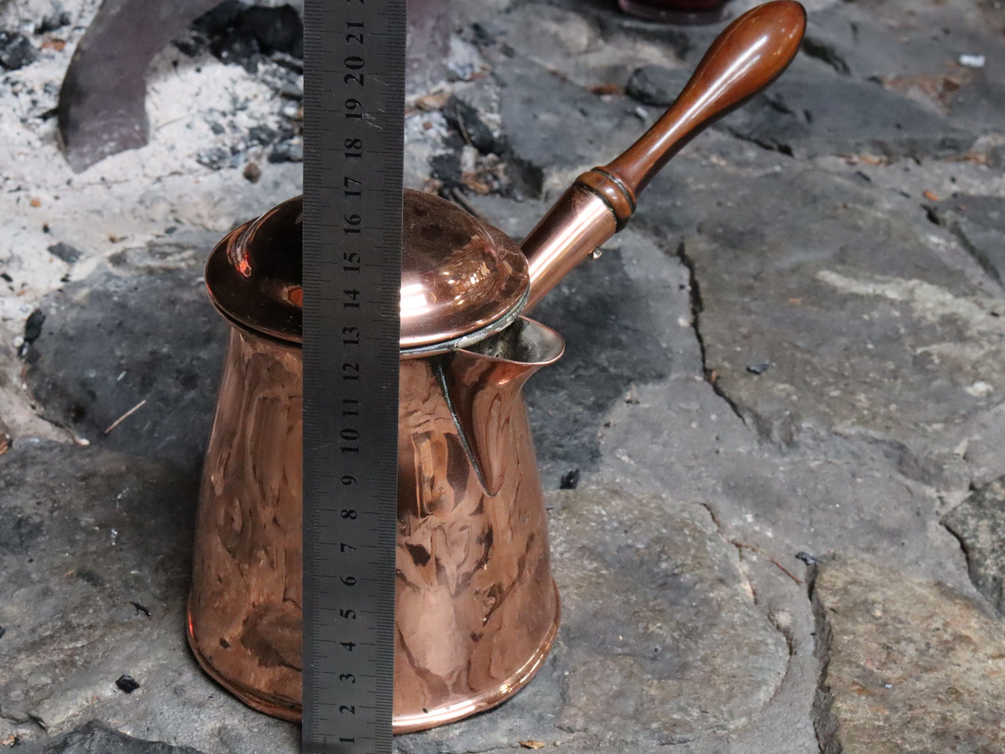 Antique Copper Hot Chocolate Pot