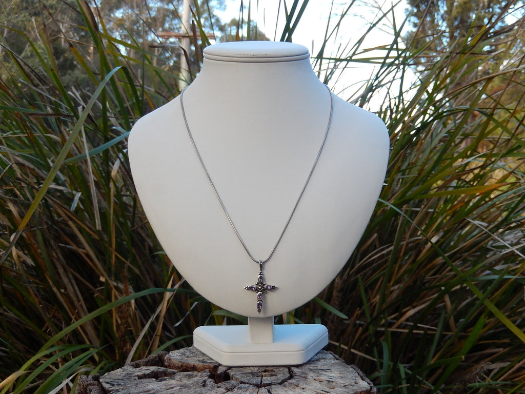Amethyst Crucifix in Sterling
