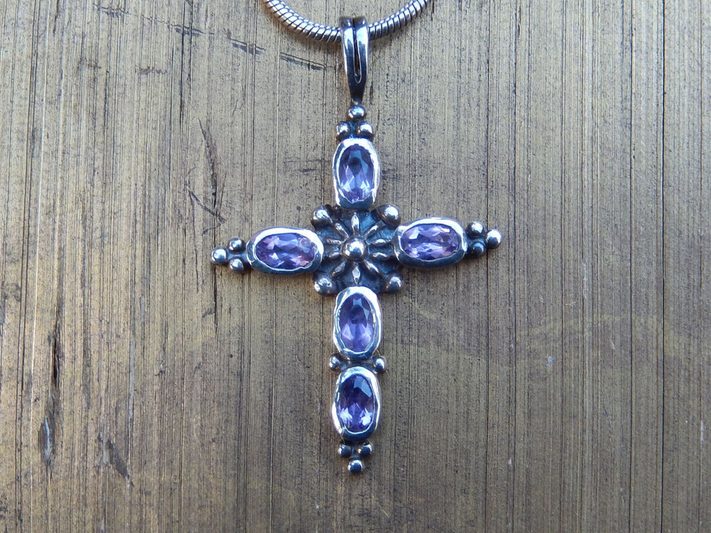 Amethyst Crucifix in Sterling