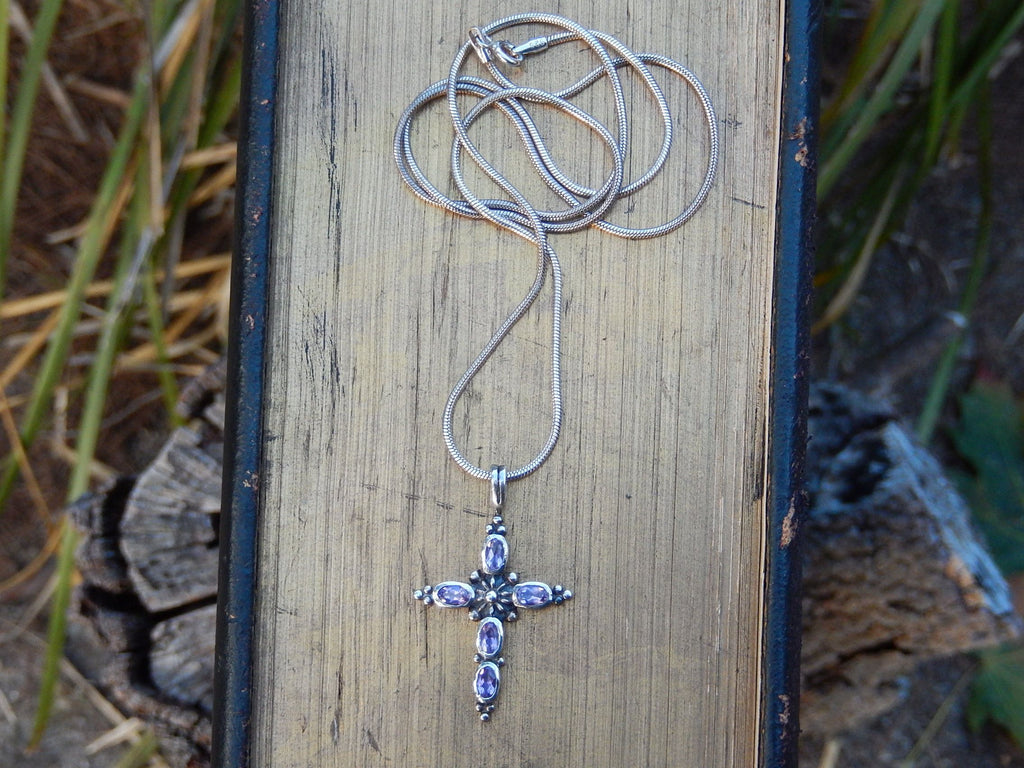 Amethyst Crucifix in Sterling