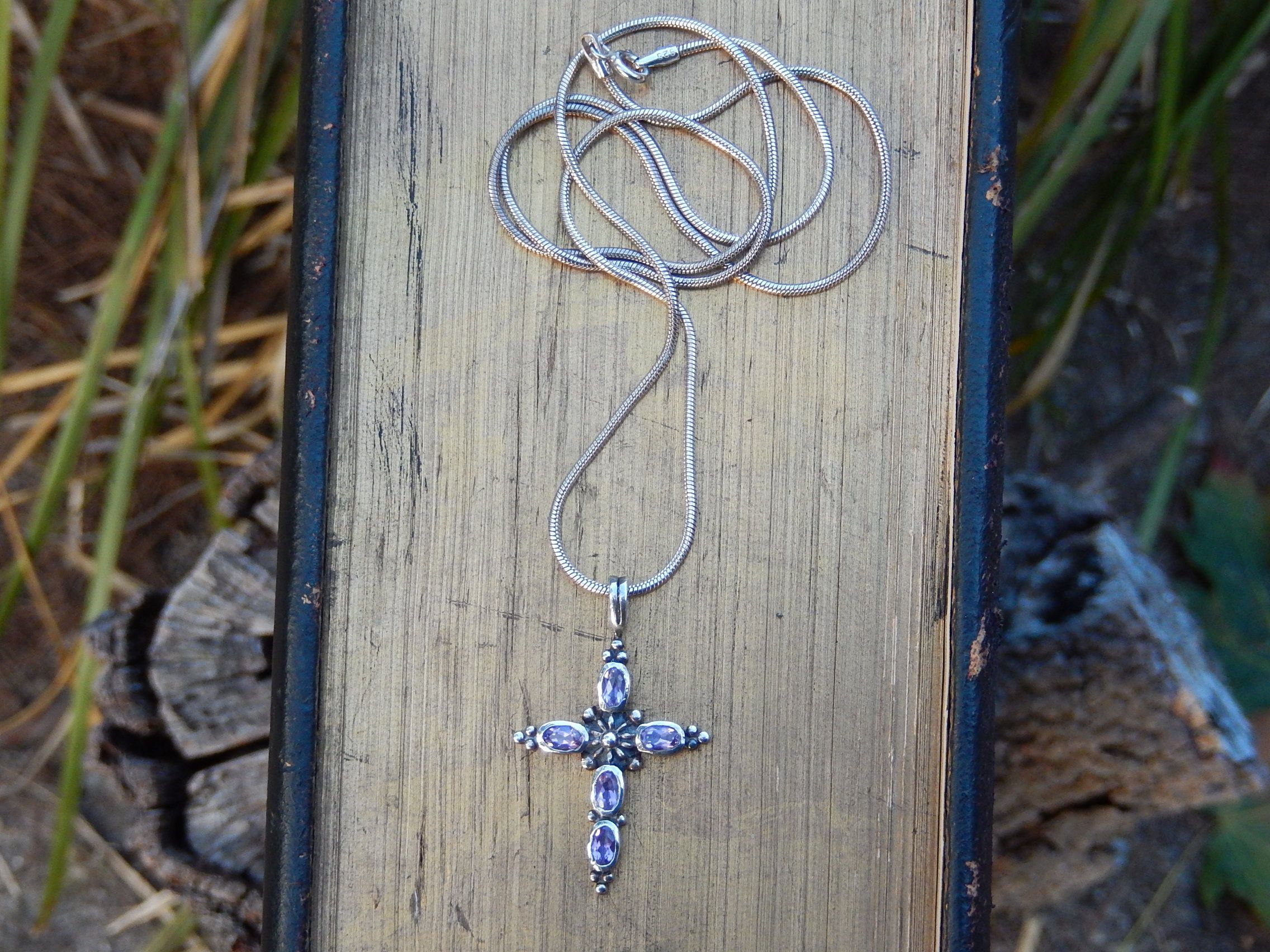 Amethyst Crucifix in Sterling