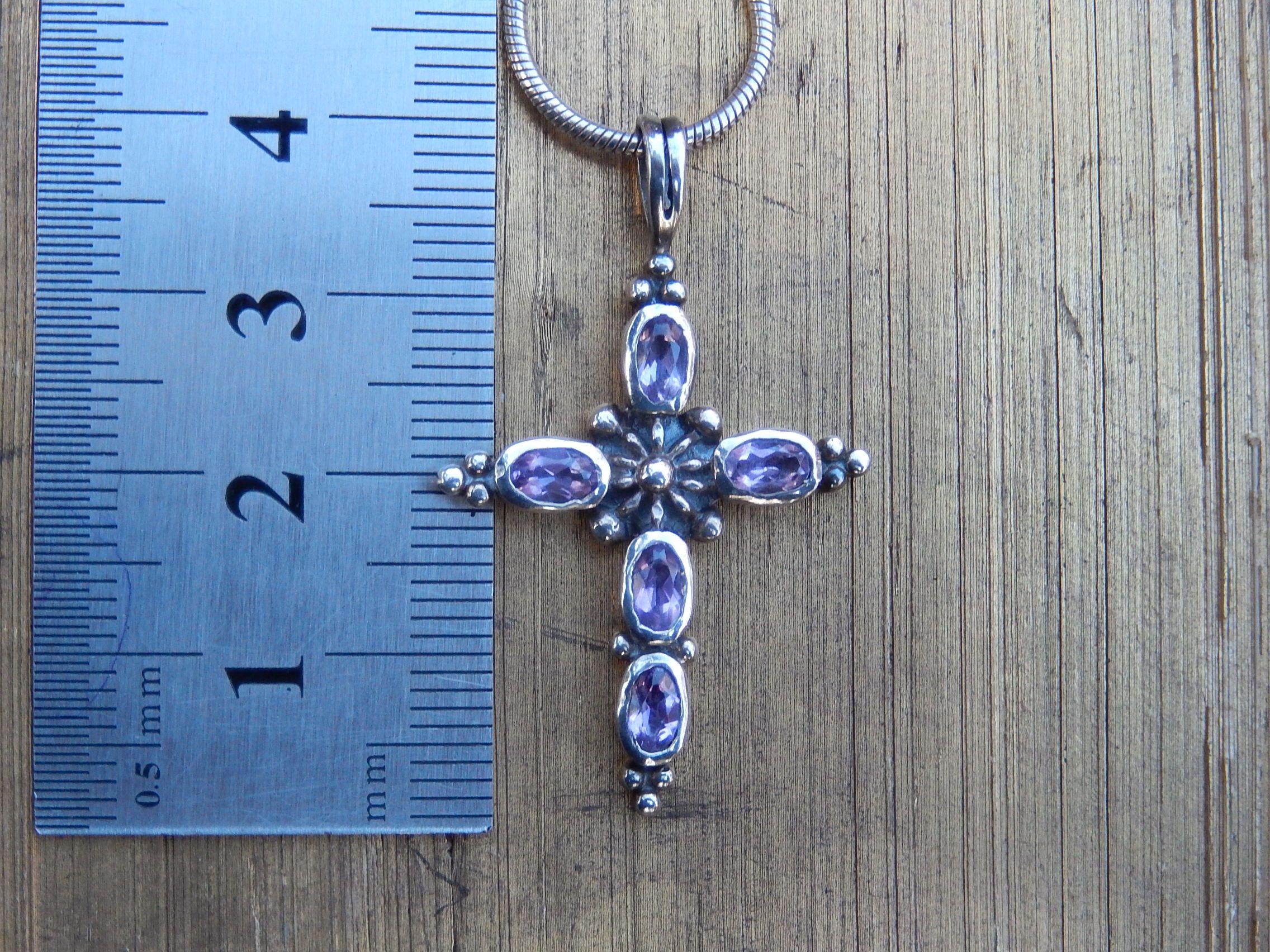 Amethyst Crucifix in Sterling