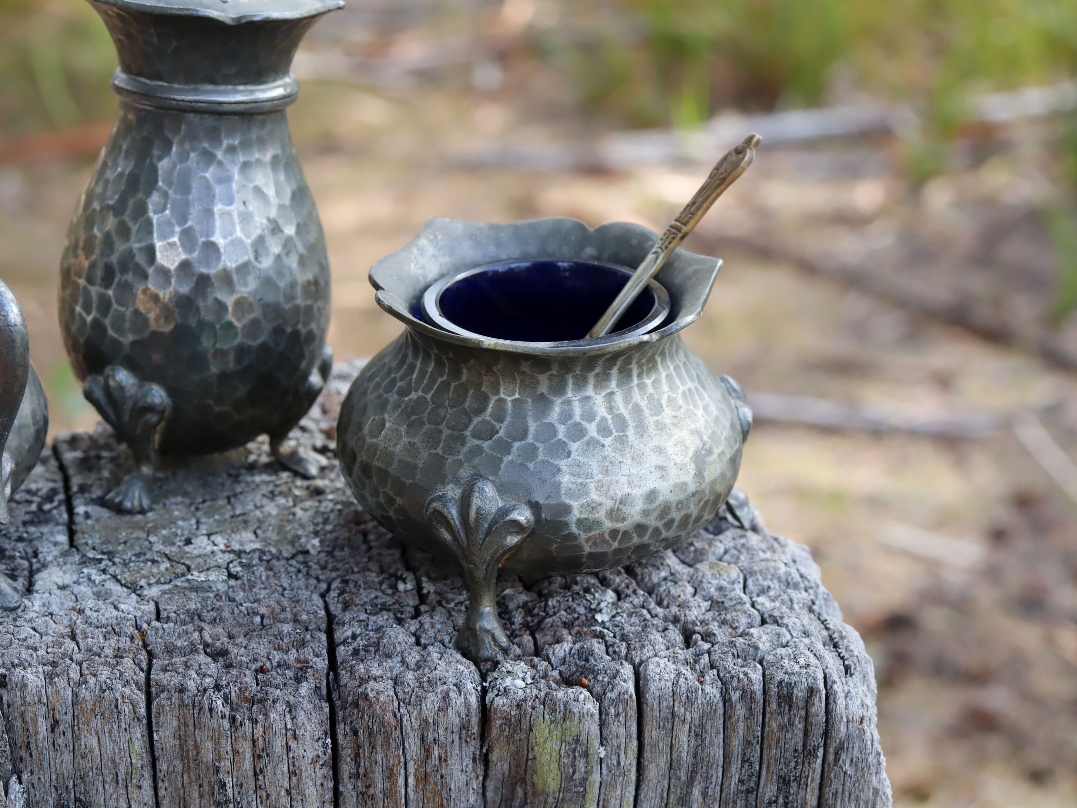 English Pewter Cruet Set c.1900