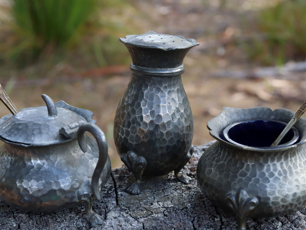 English Pewter Cruet Set c.1900