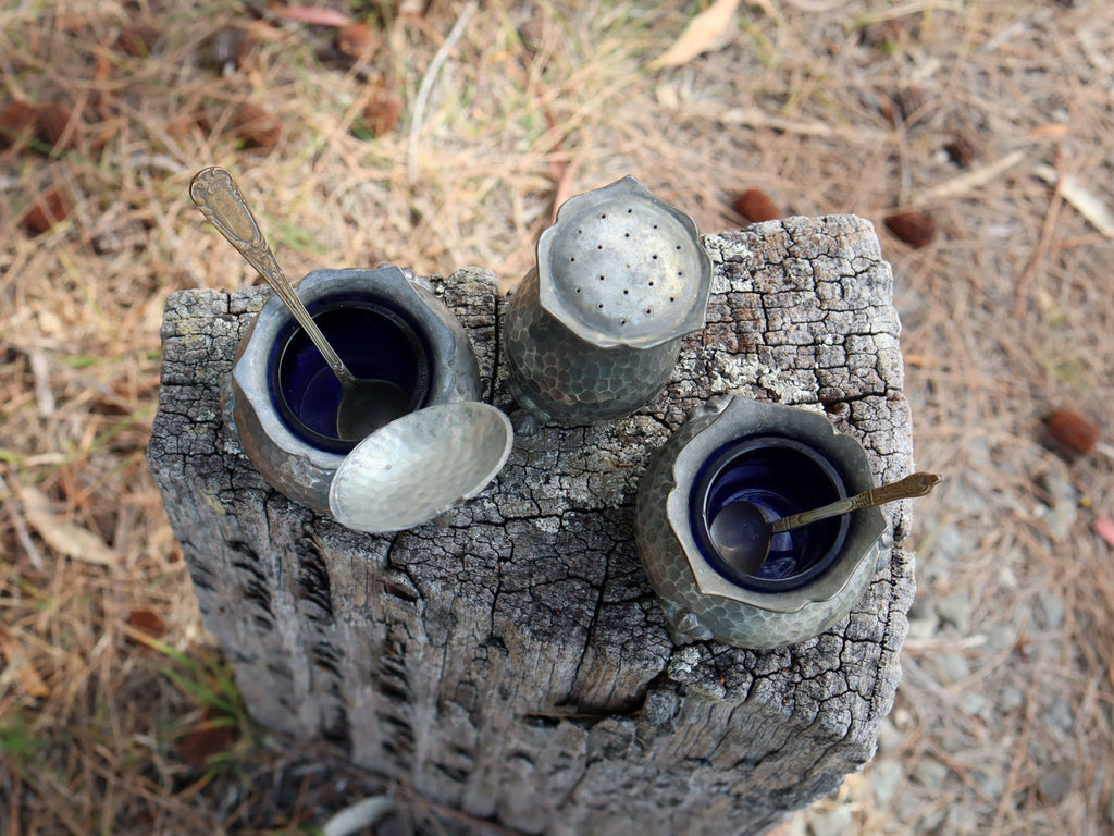English Pewter Cruet Set c.1900