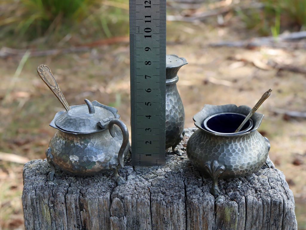 English Pewter Cruet Set c.1900