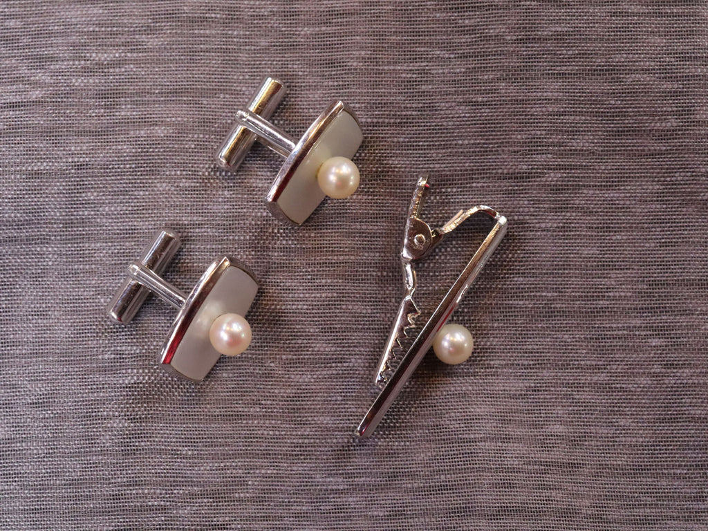 Mother of Pearl, and Pearl Cufflink set