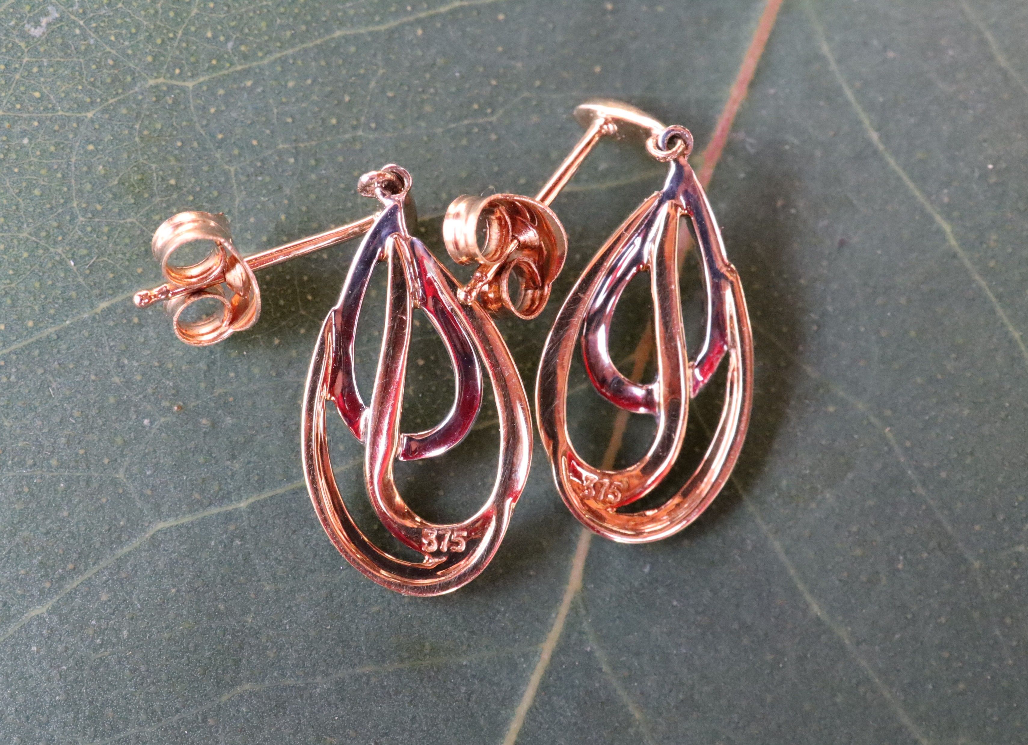 Diamond Tear Drop Earrings in 9ct Gold