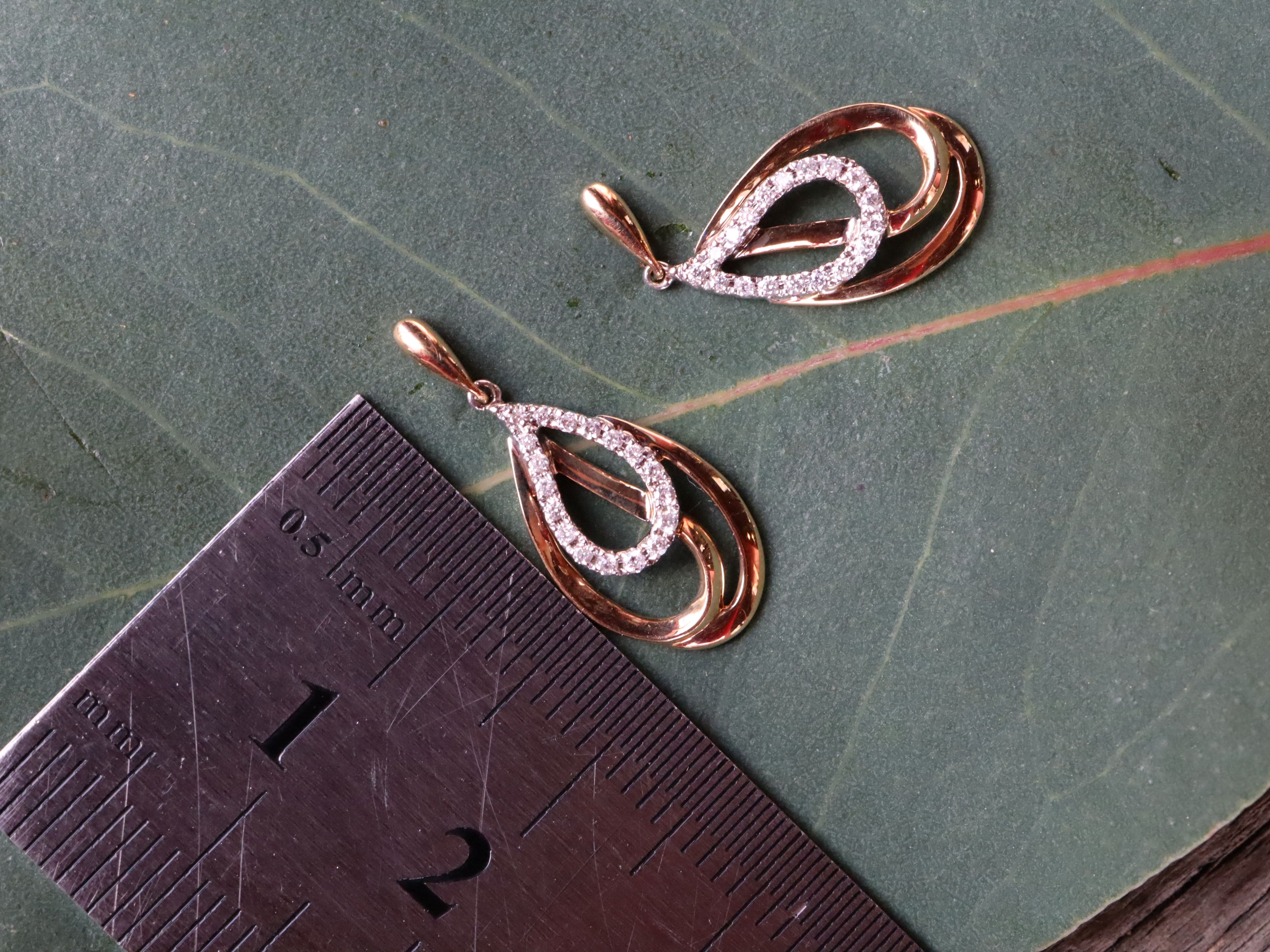 Diamond Tear Drop Earrings in 9ct Gold