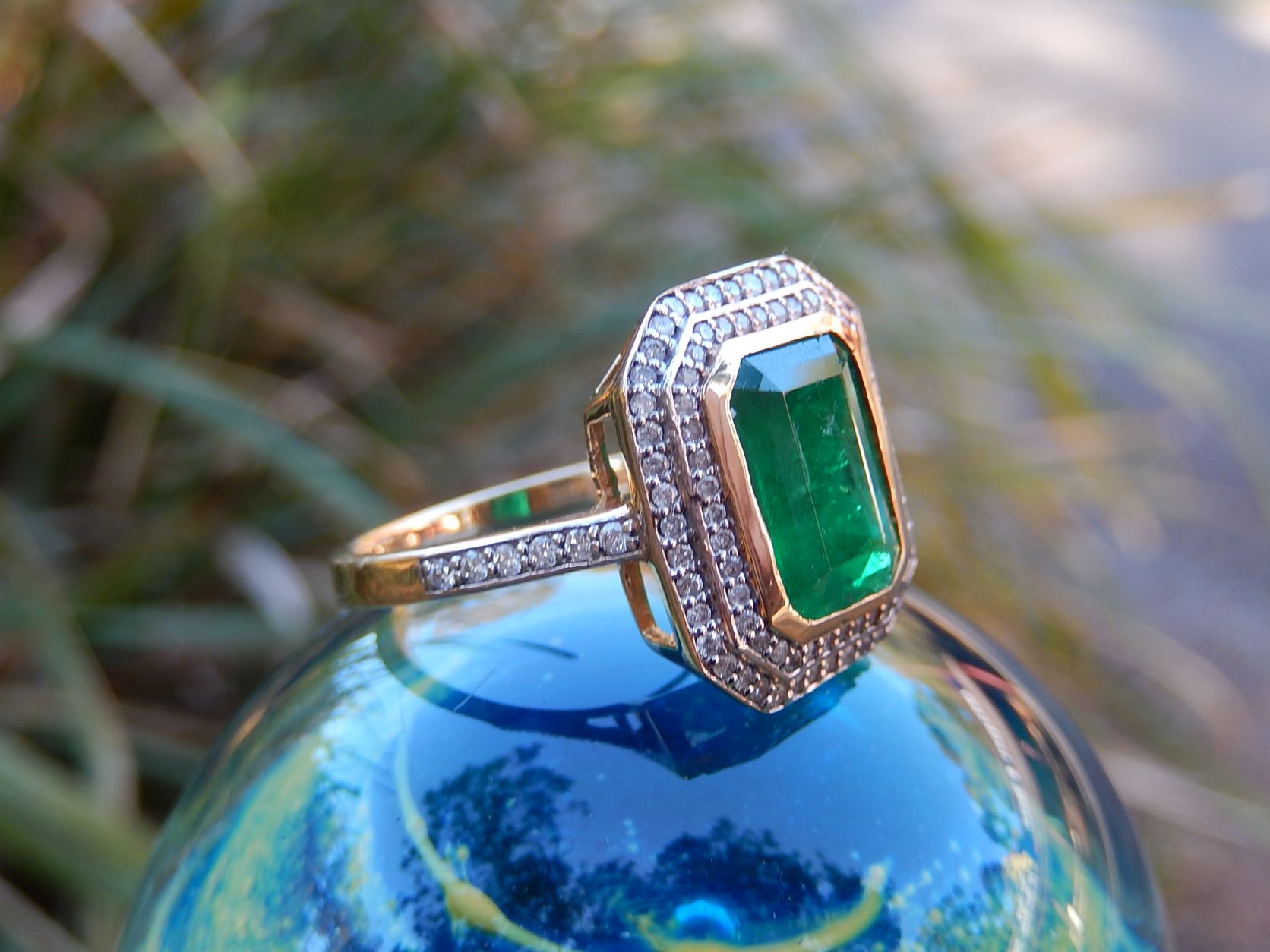 3ct Emerald and Diamond Ring in 18ct Gold