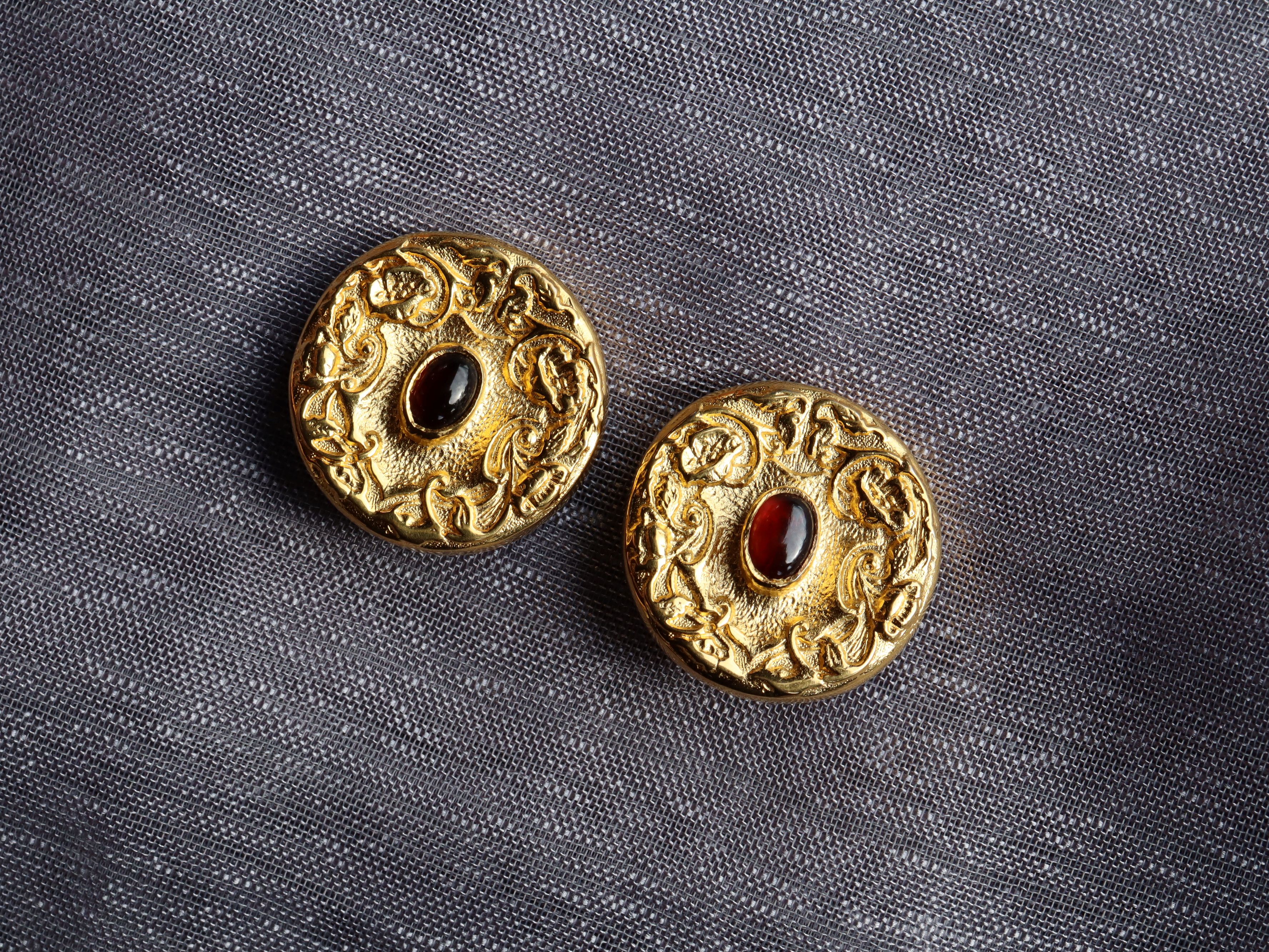 Garnet Earrings in 14ct Gold Plate