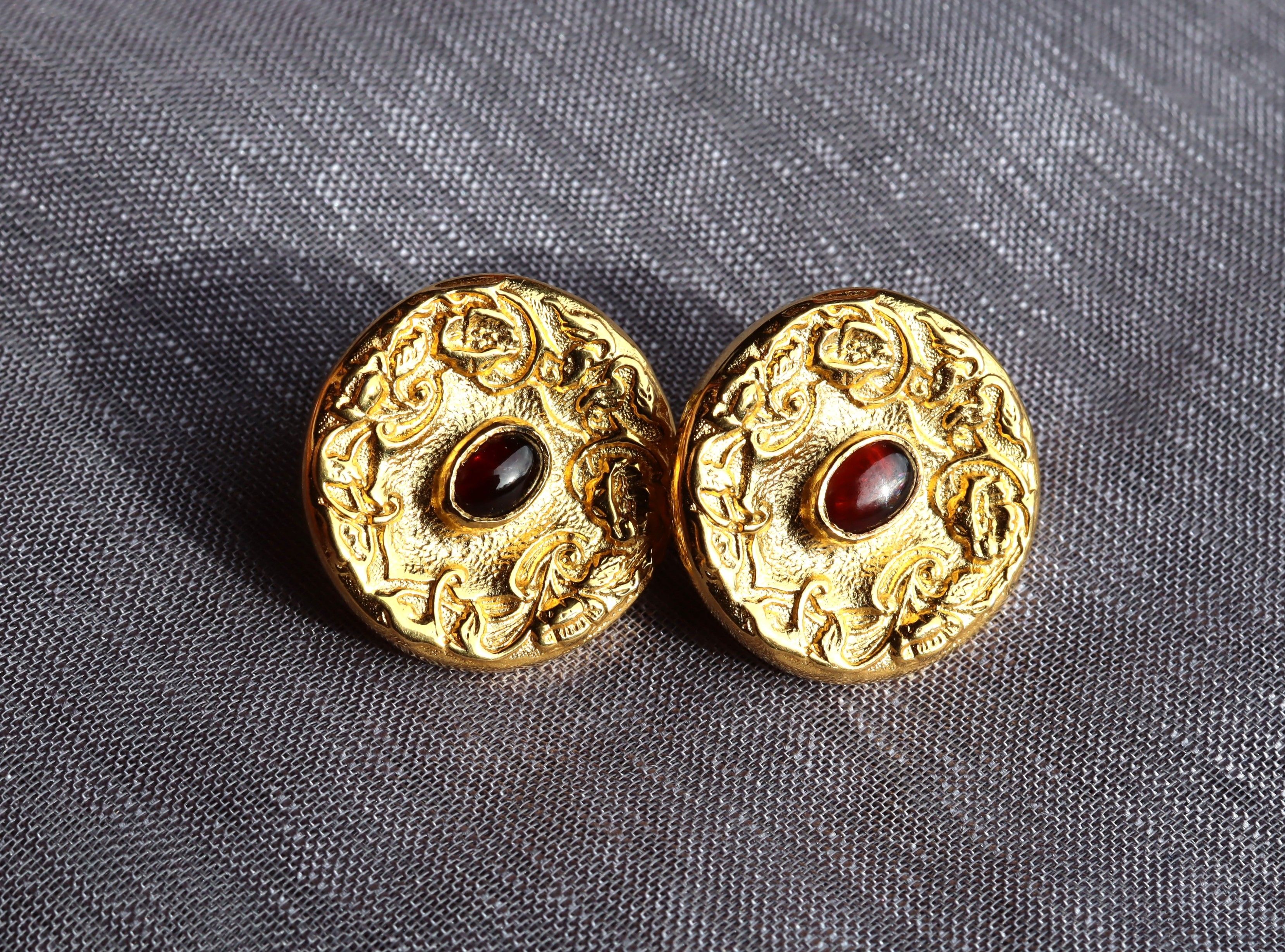 Garnet Earrings in 14ct Gold Plate