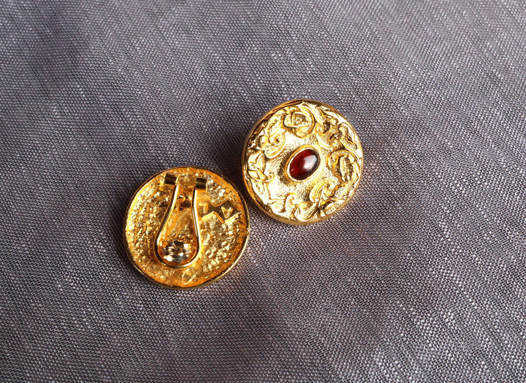 Garnet Earrings in 14ct Gold Plate