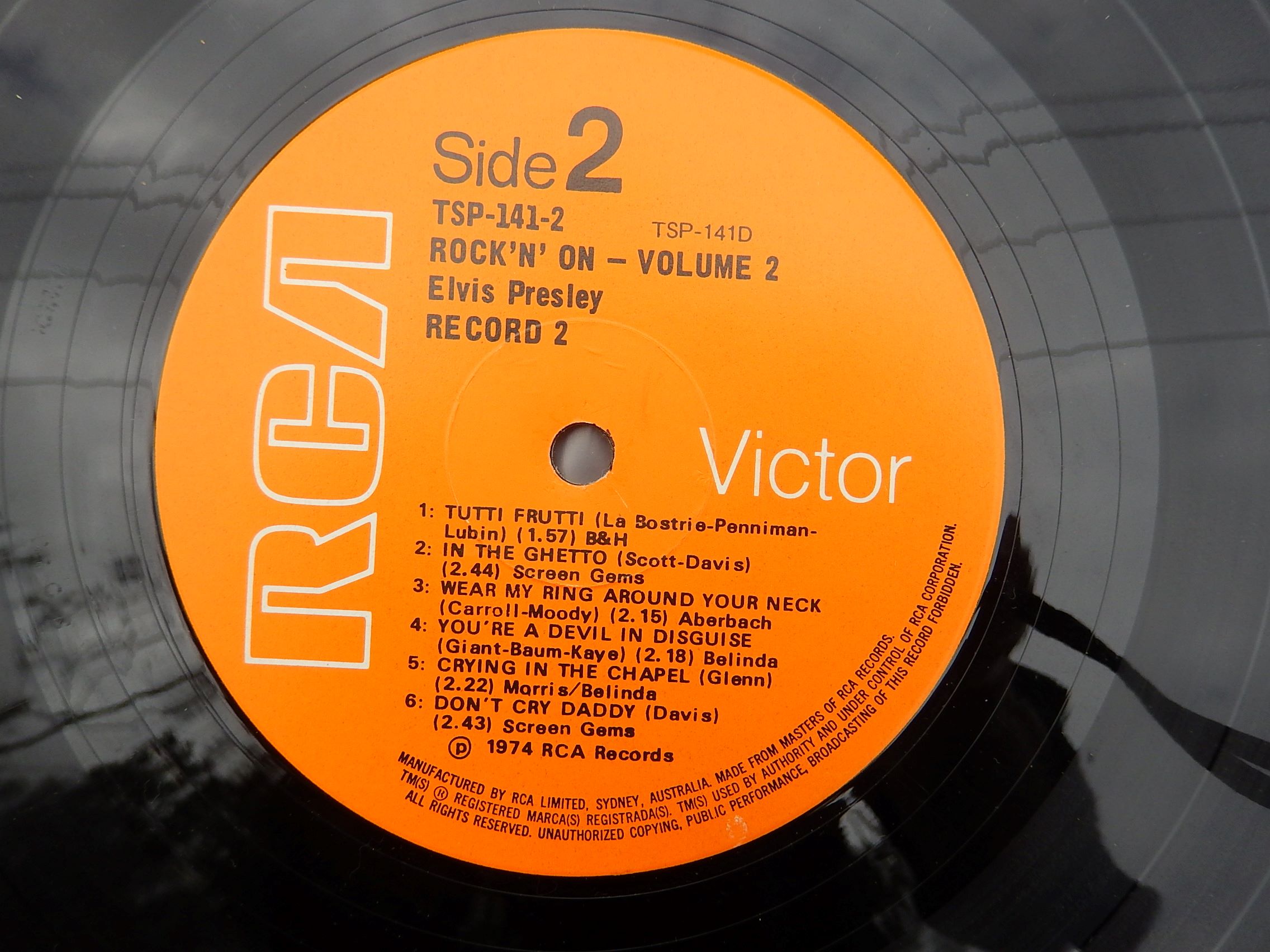 Elvis Record "Rock'n' On Volume 2" 1974