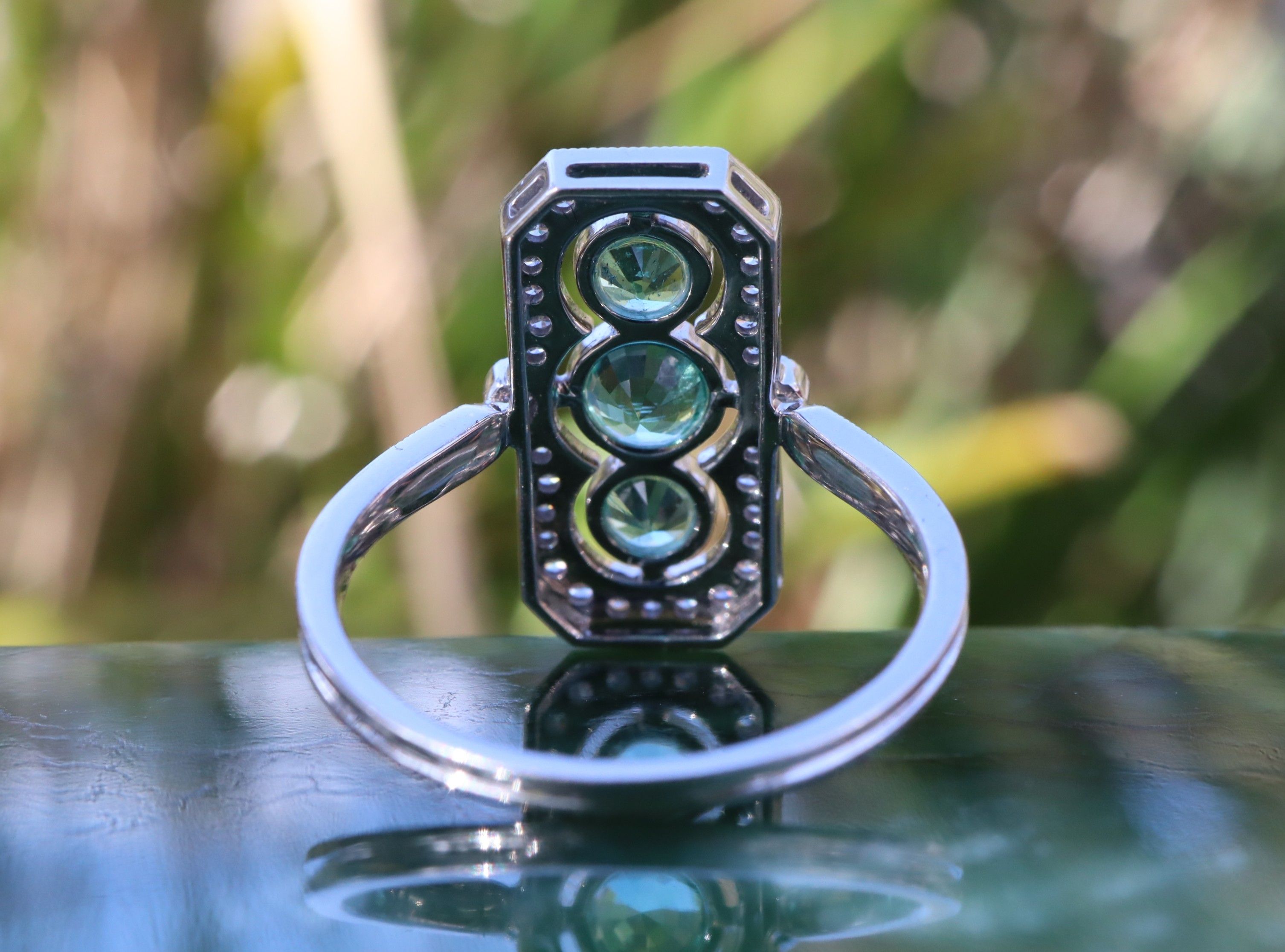 Colombian Emerald and Diamond Ring in 18ct White Gold