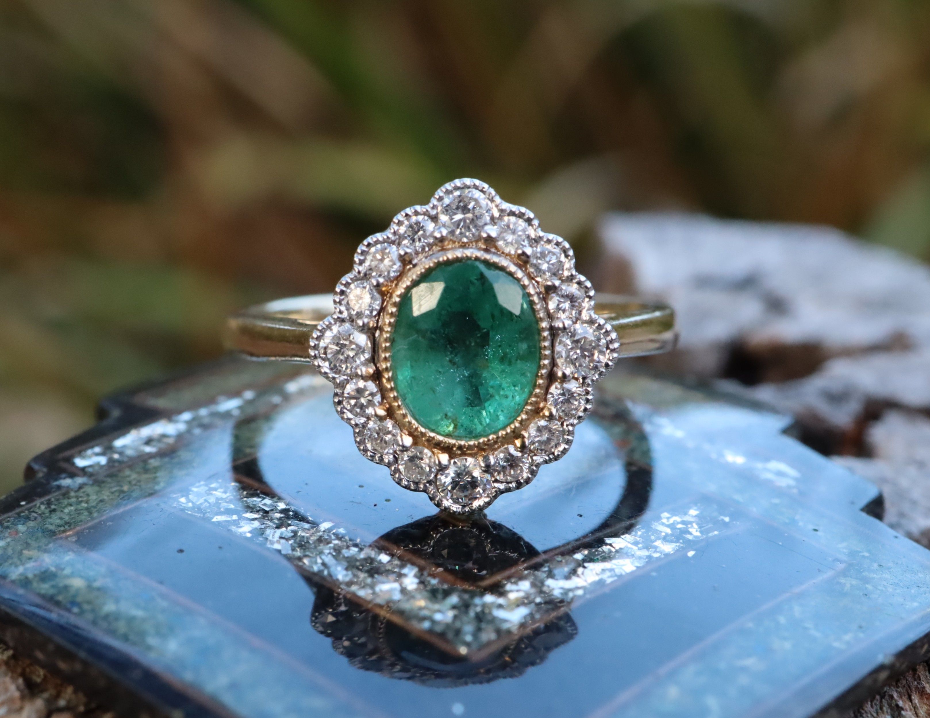 Emerald and Diamond Ring in 14ct Gold