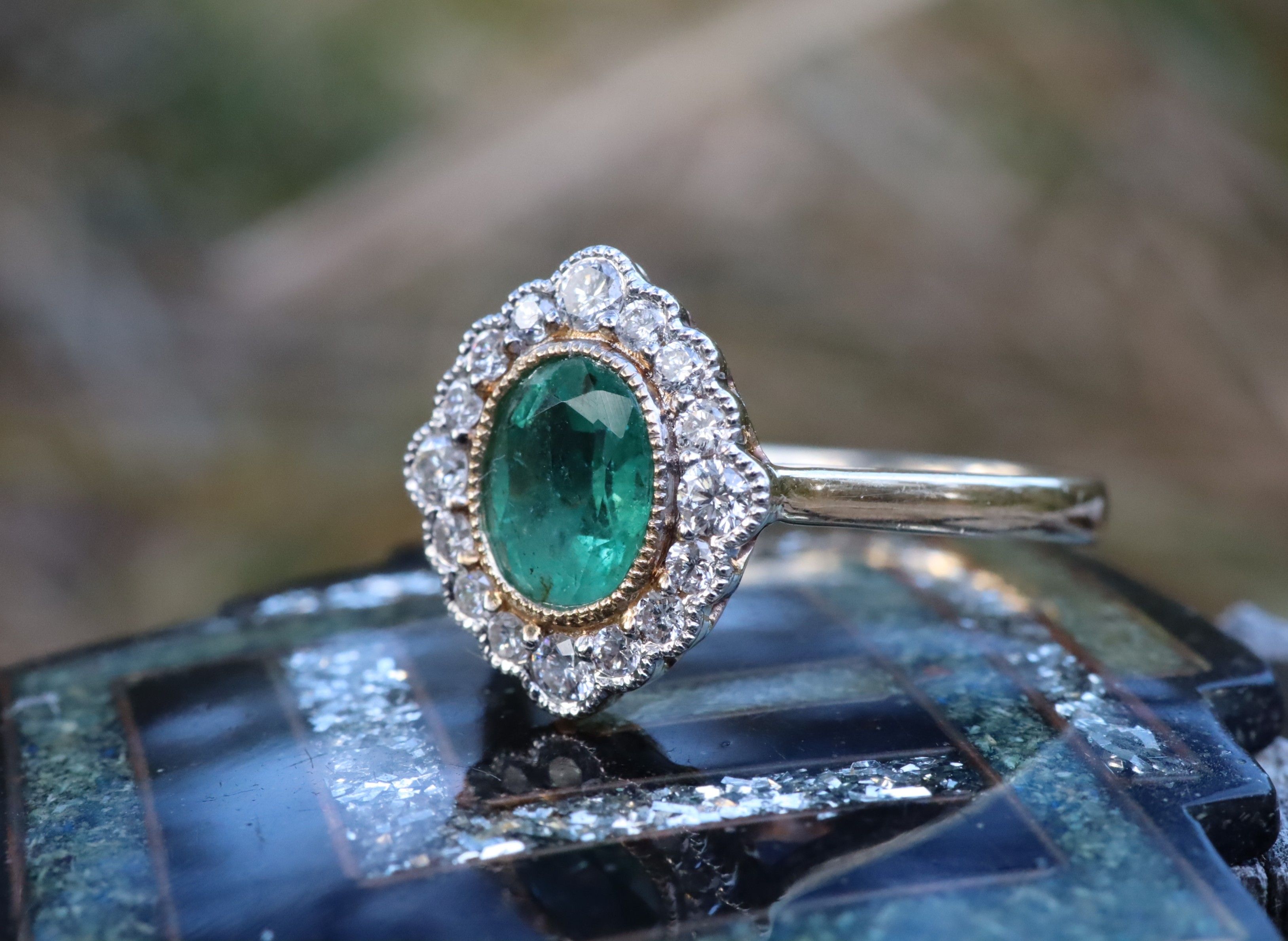 Emerald and Diamond Ring in 14ct Gold