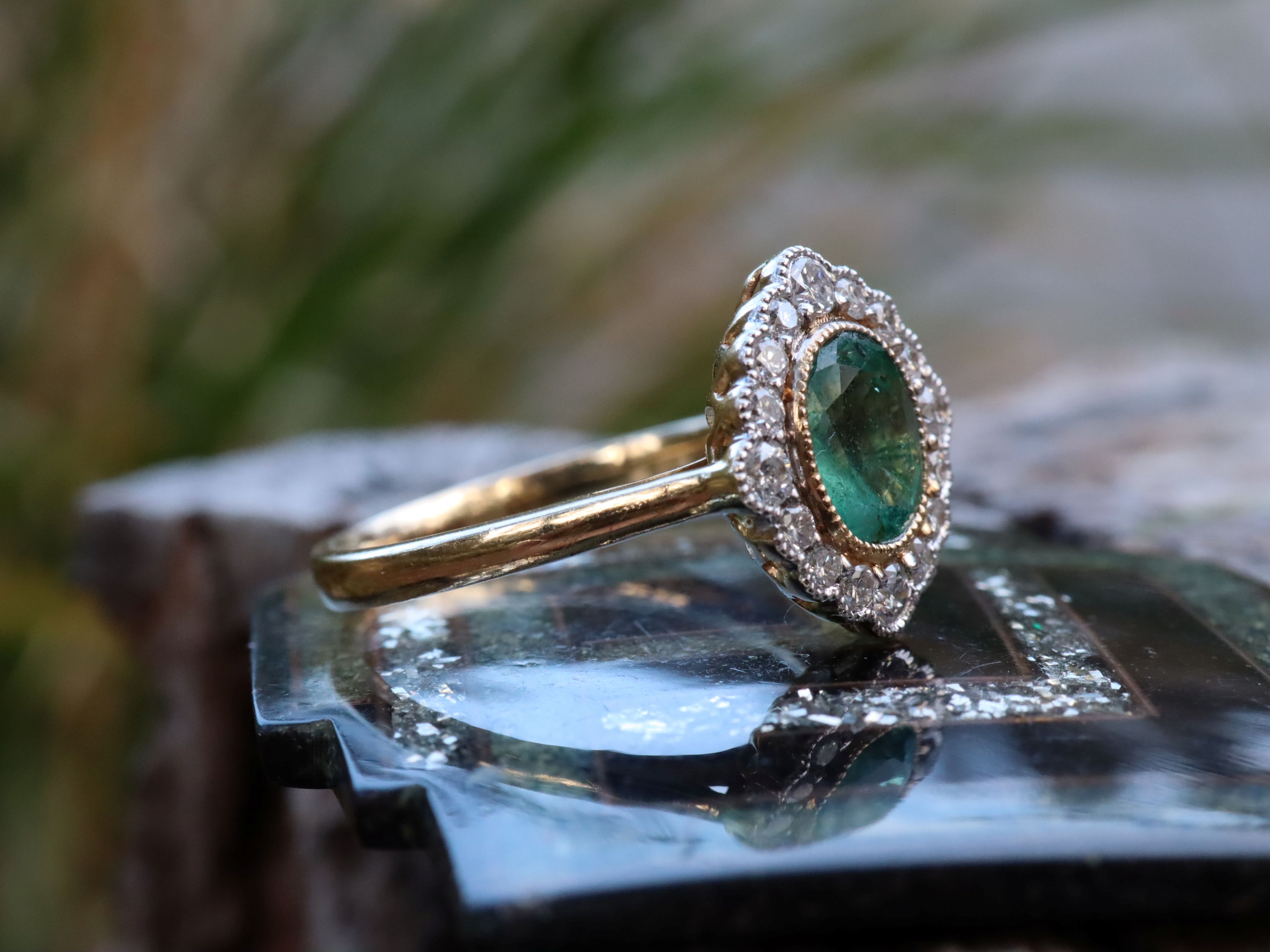 Emerald and Diamond Ring in 14ct Gold