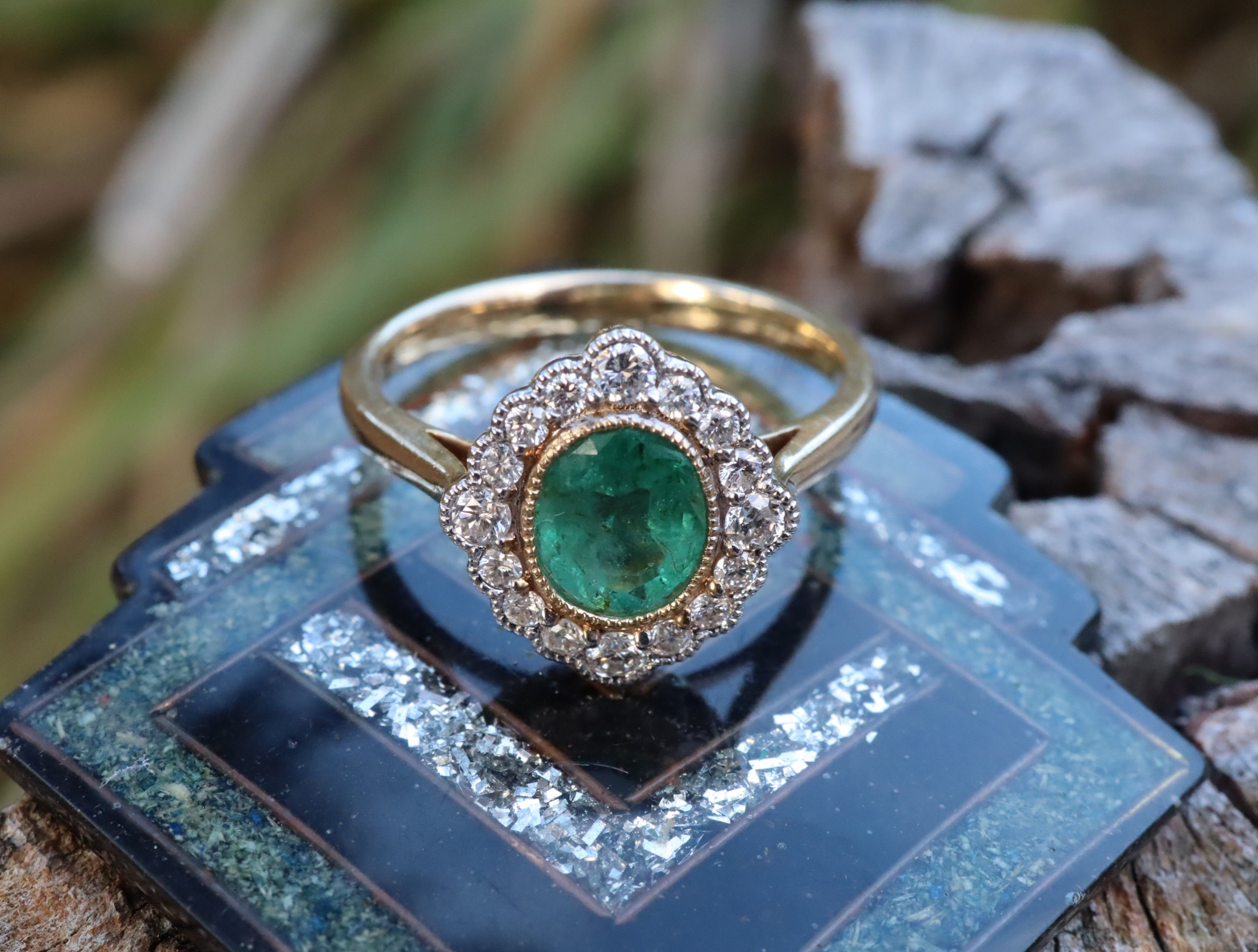 Emerald and Diamond Ring in 14ct Gold