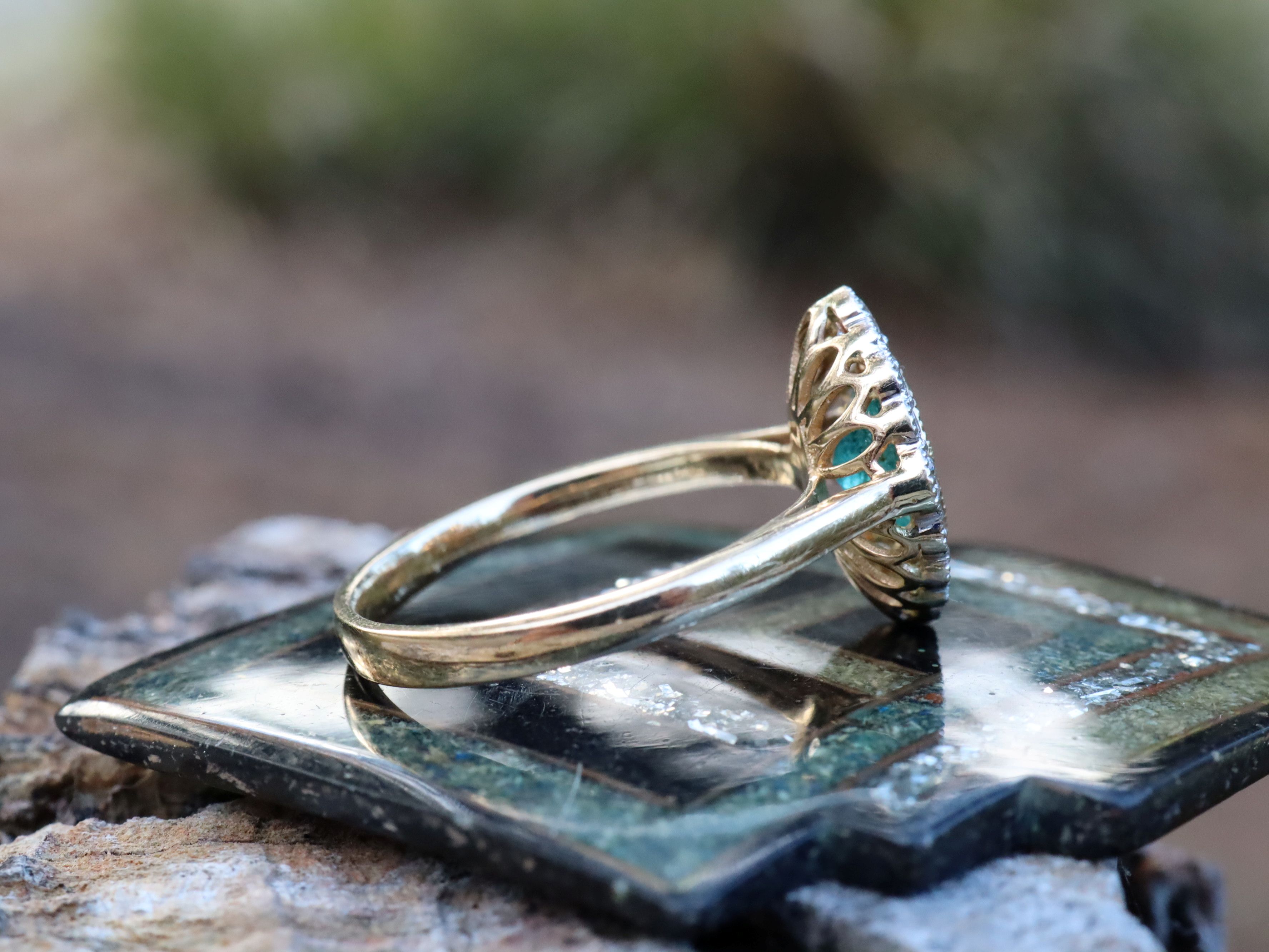 Emerald and Diamond Ring in 14ct Gold