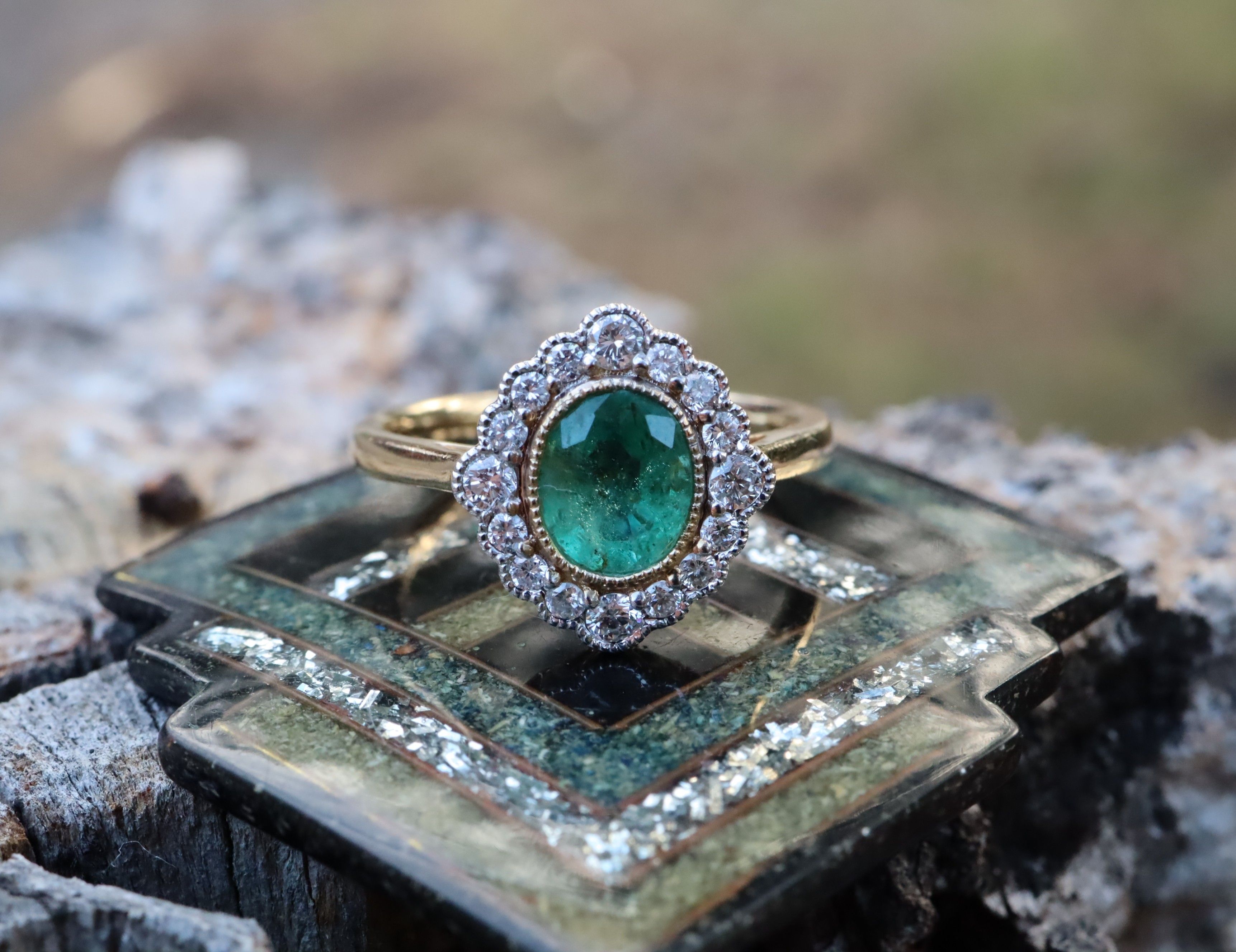 Emerald and Diamond Ring in 14ct Gold