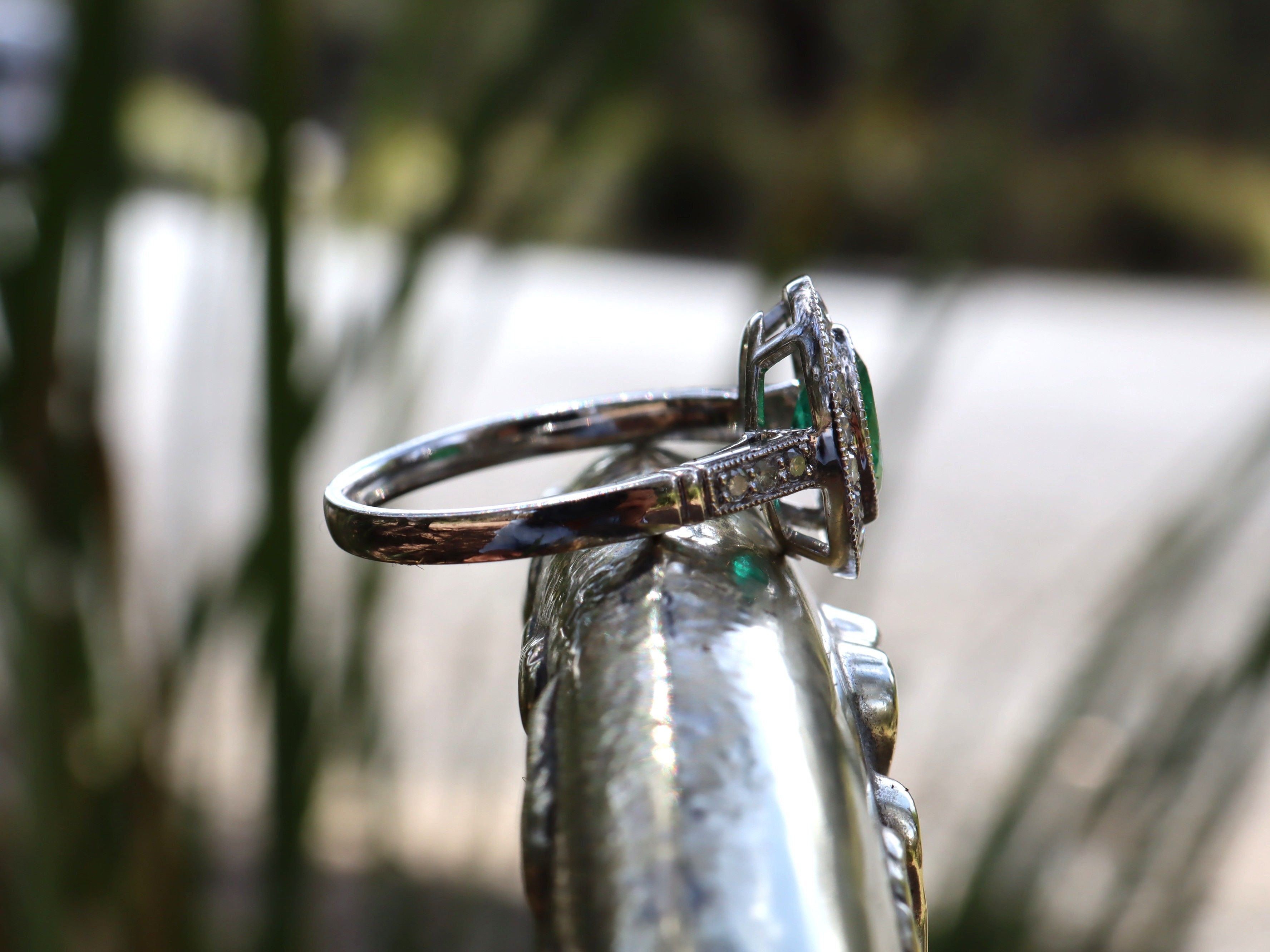 Colombian Emerald and Diamond Ring in Platinum