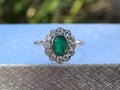 Emerald and Diamond Ring in 14ct White Gold