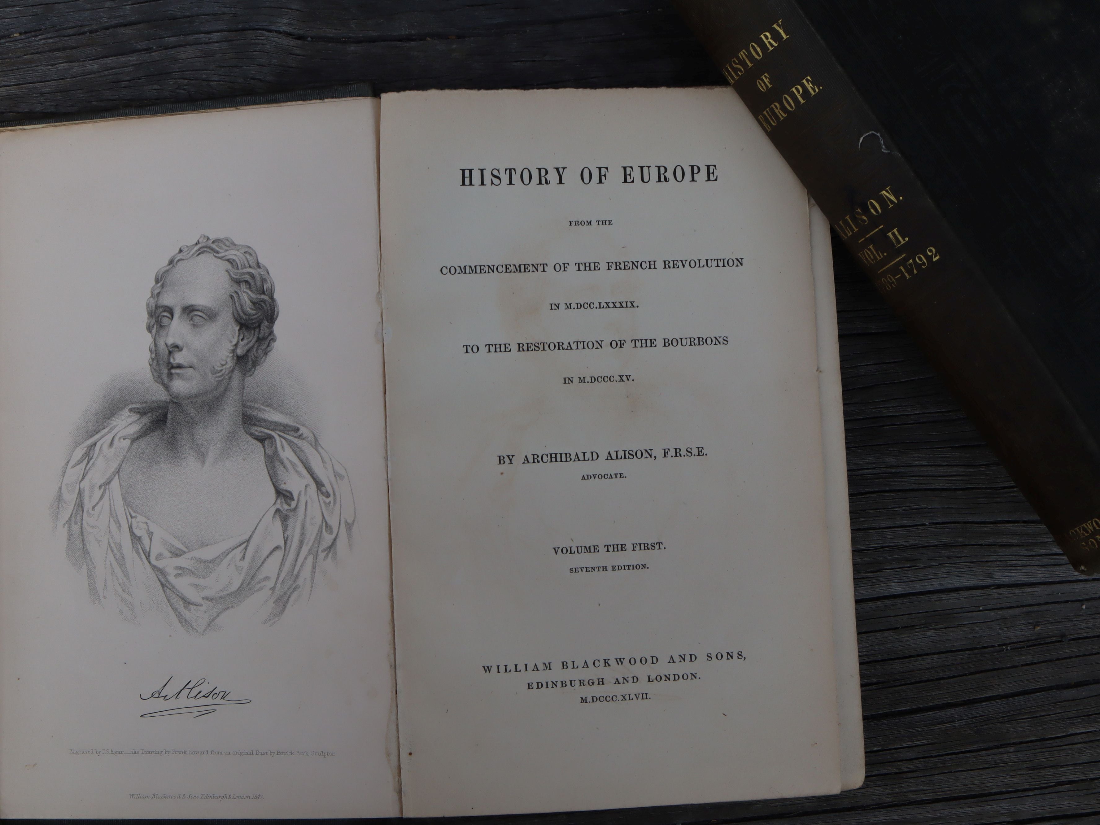 History of Europe by Archibald Alison in 3 Volumes 1847 and 1849