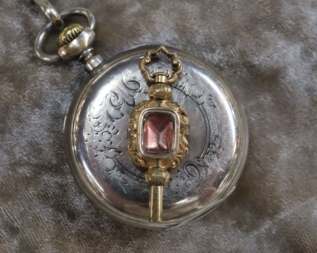 Gold Plate pocket watch key fob c.1880