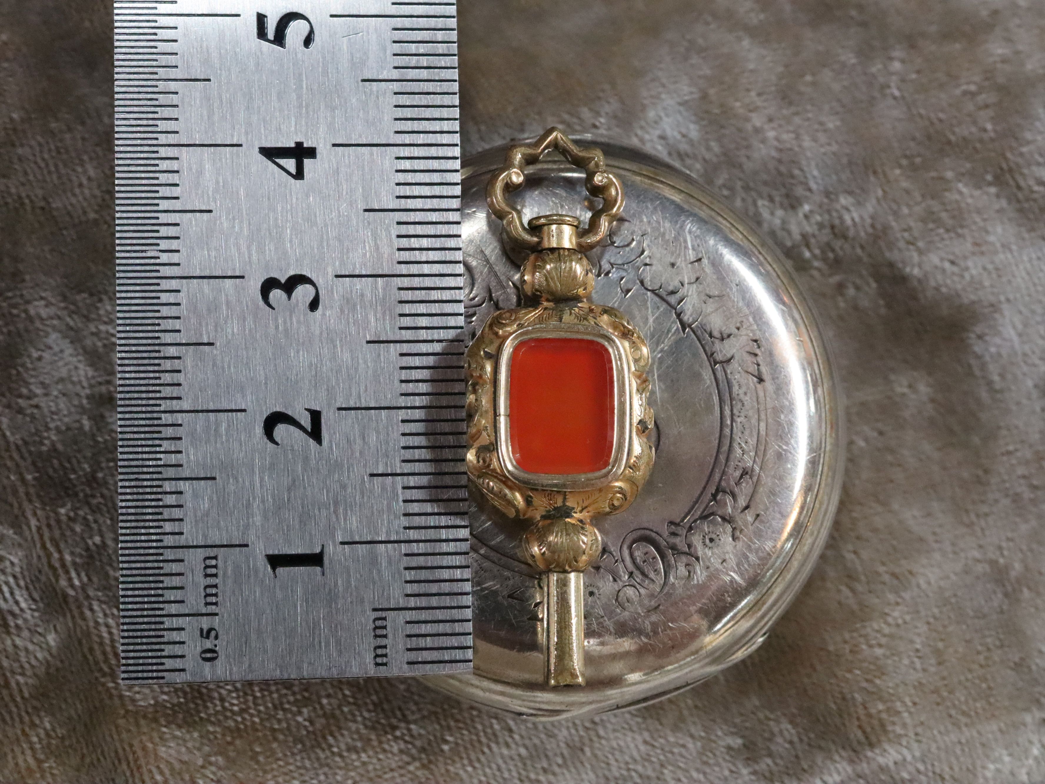 Gold Plate pocket watch key fob c.1880
