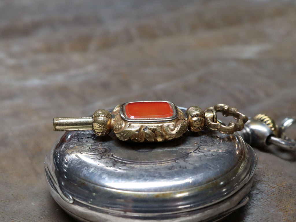 Gold Plate pocket watch key fob c.1880
