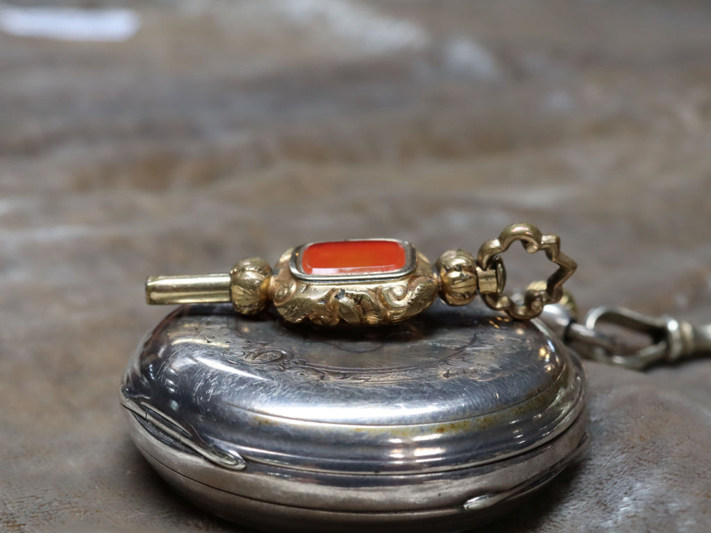Gold Plate pocket watch key fob c.1880