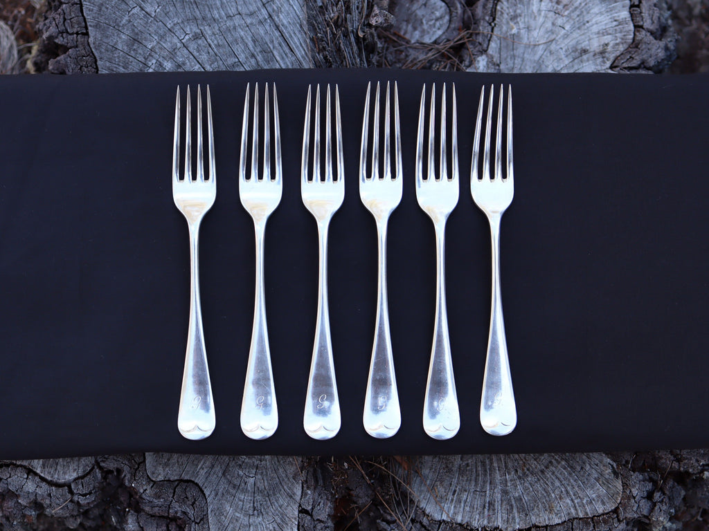 Set of 6 Sterling Silver Dinner Forks London 1913