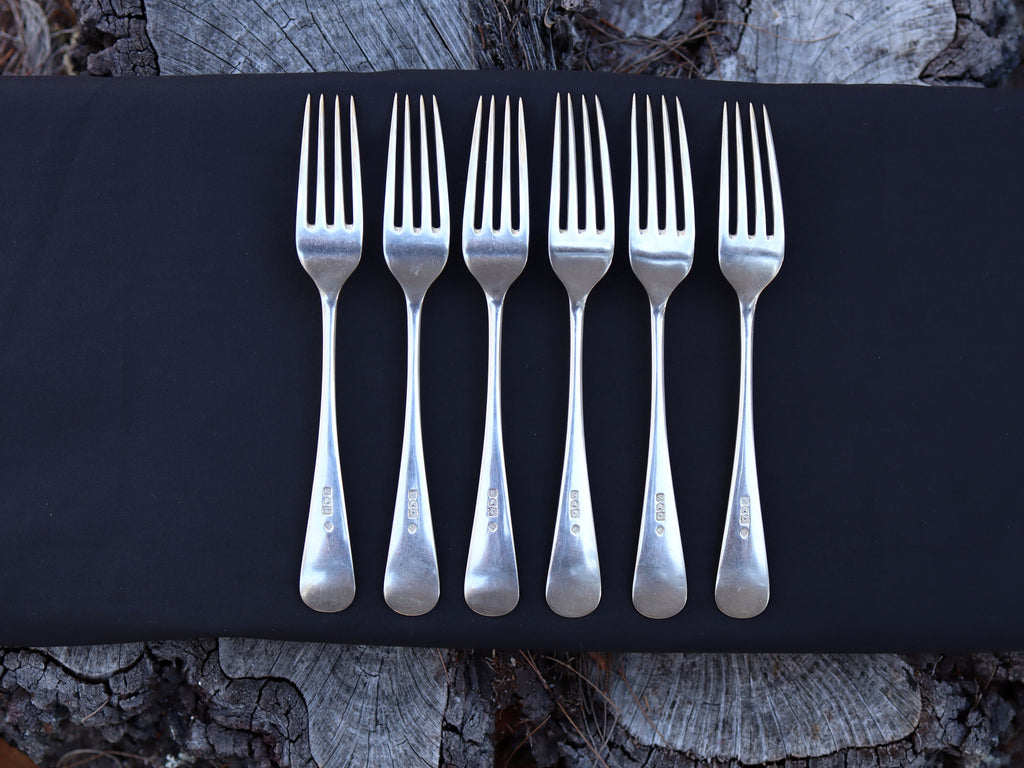 Set of 6 Sterling Silver Dinner Forks London 1913