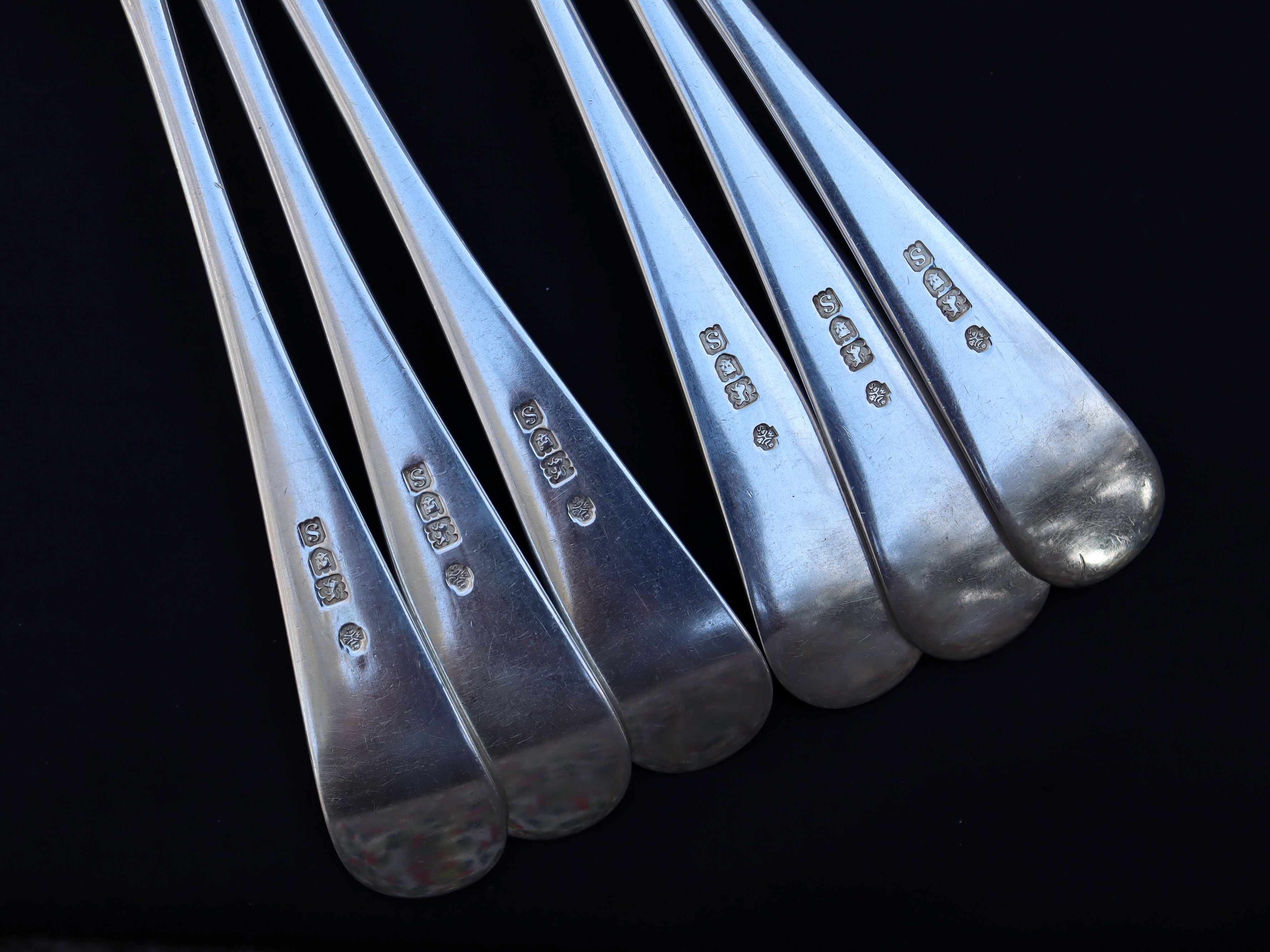 Set of 6 Sterling Silver Dinner Forks London 1913