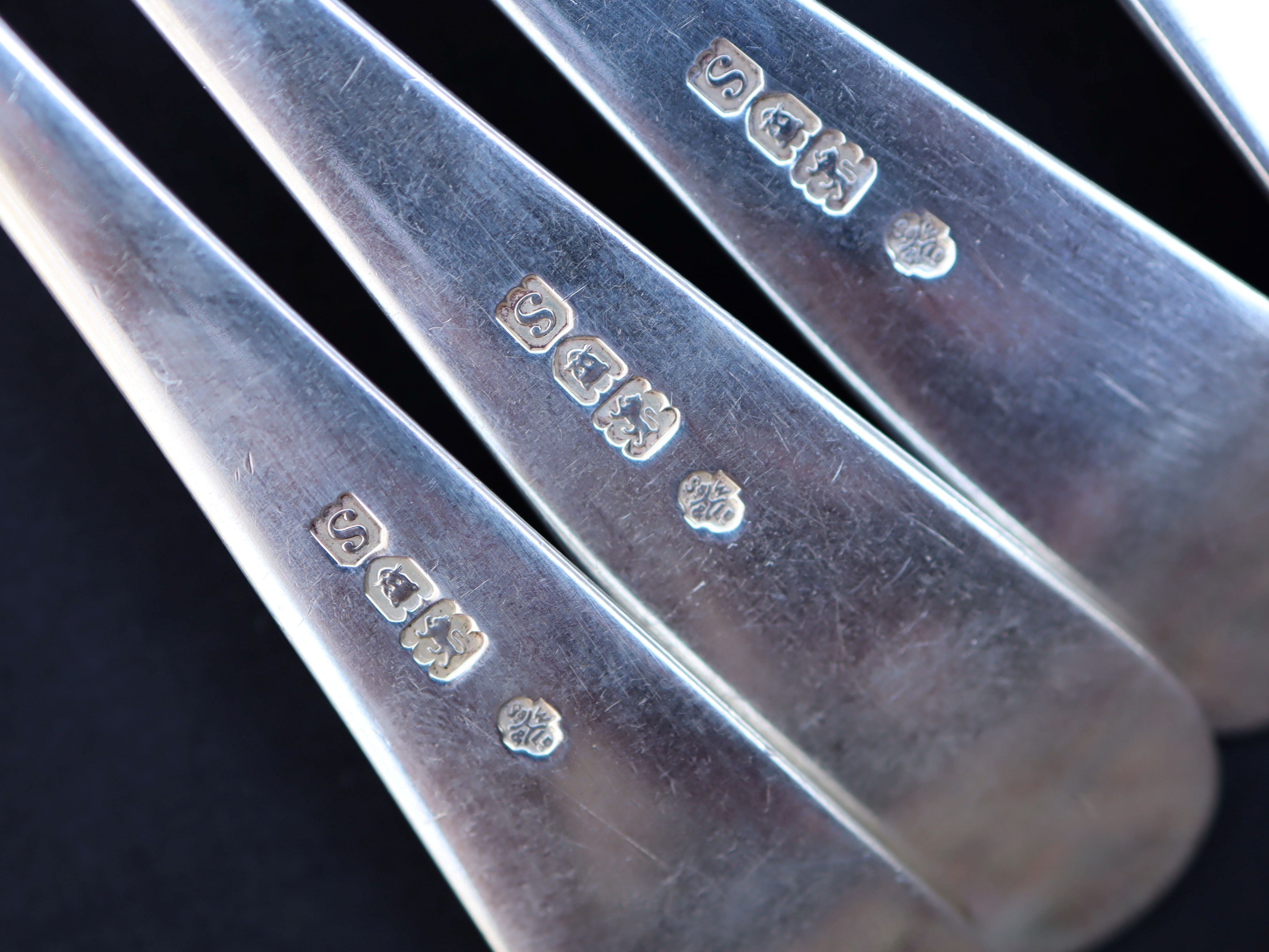 Set of 6 Sterling Silver Dinner Forks London 1913