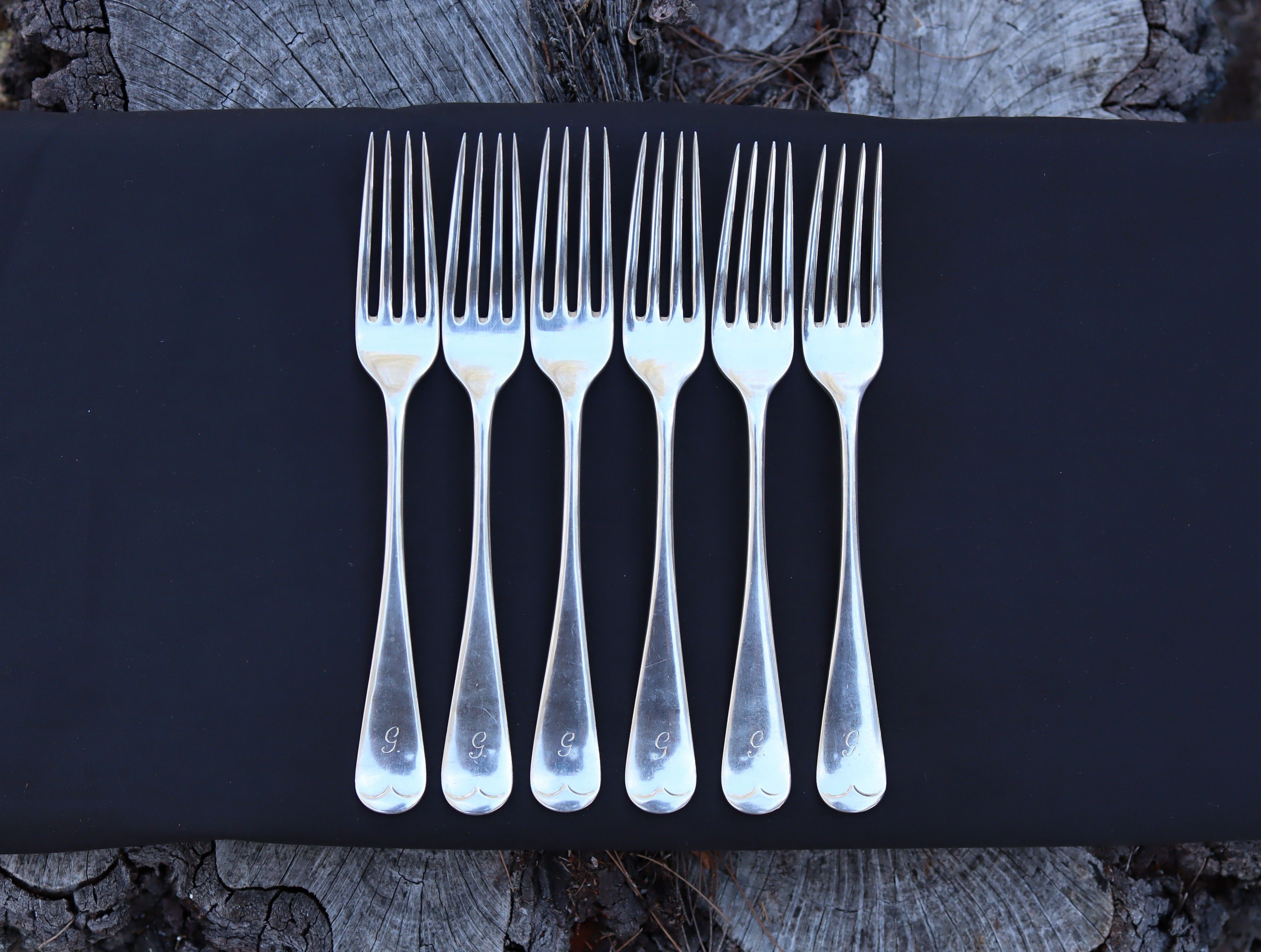 Set of 6 Sterling Silver Dinner Forks London 1913