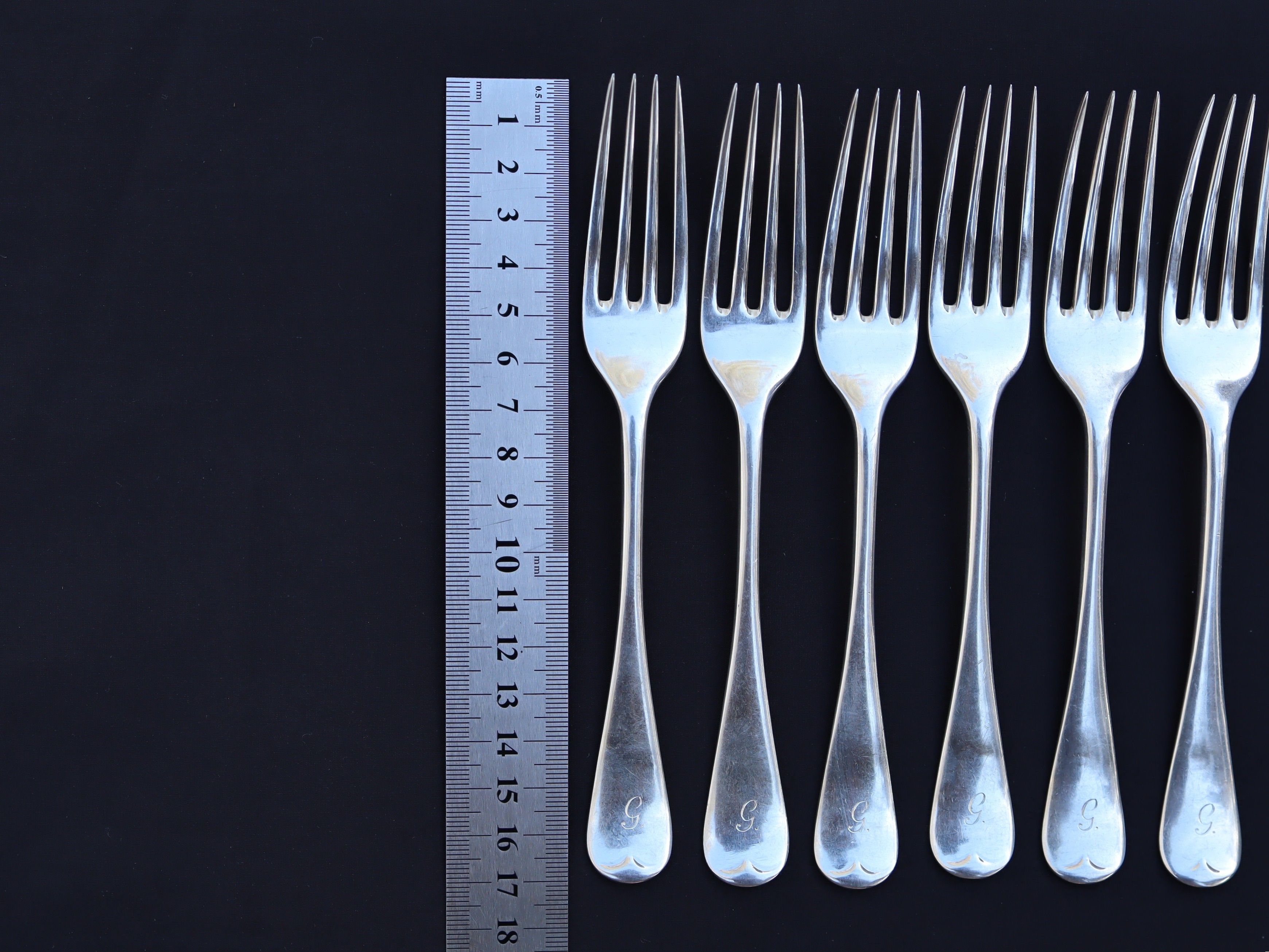 6 Sterling Silver Forks, London 1913 William Hutton & Sons