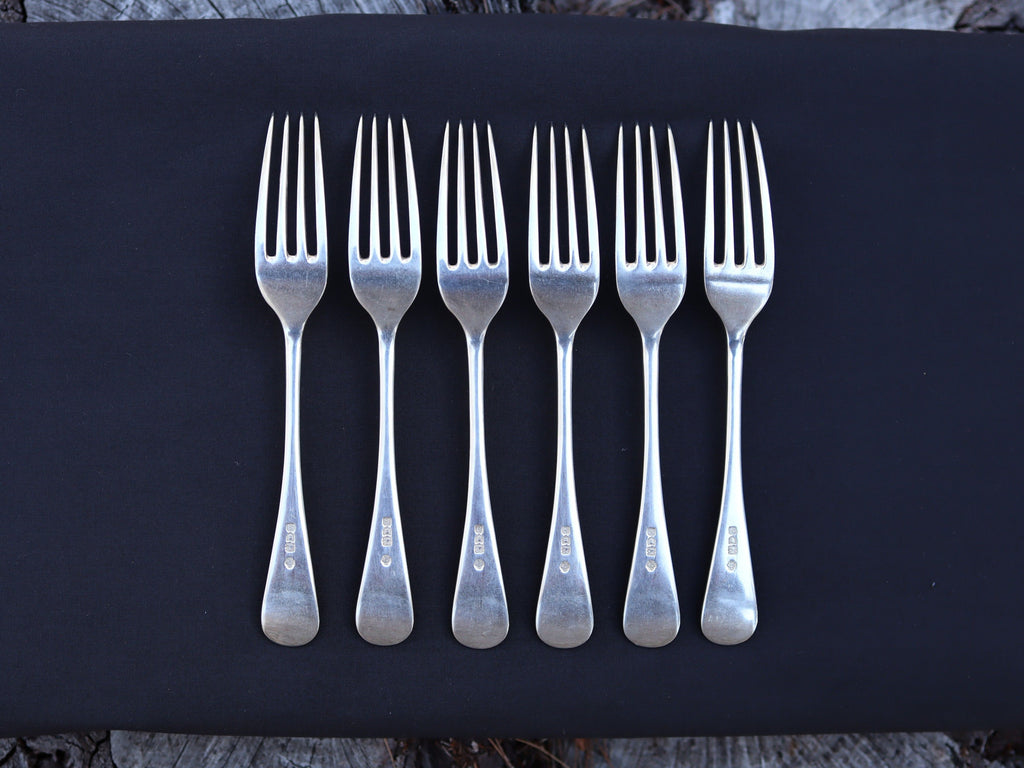 6 Sterling Silver Forks, London 1913 William Hutton & Sons