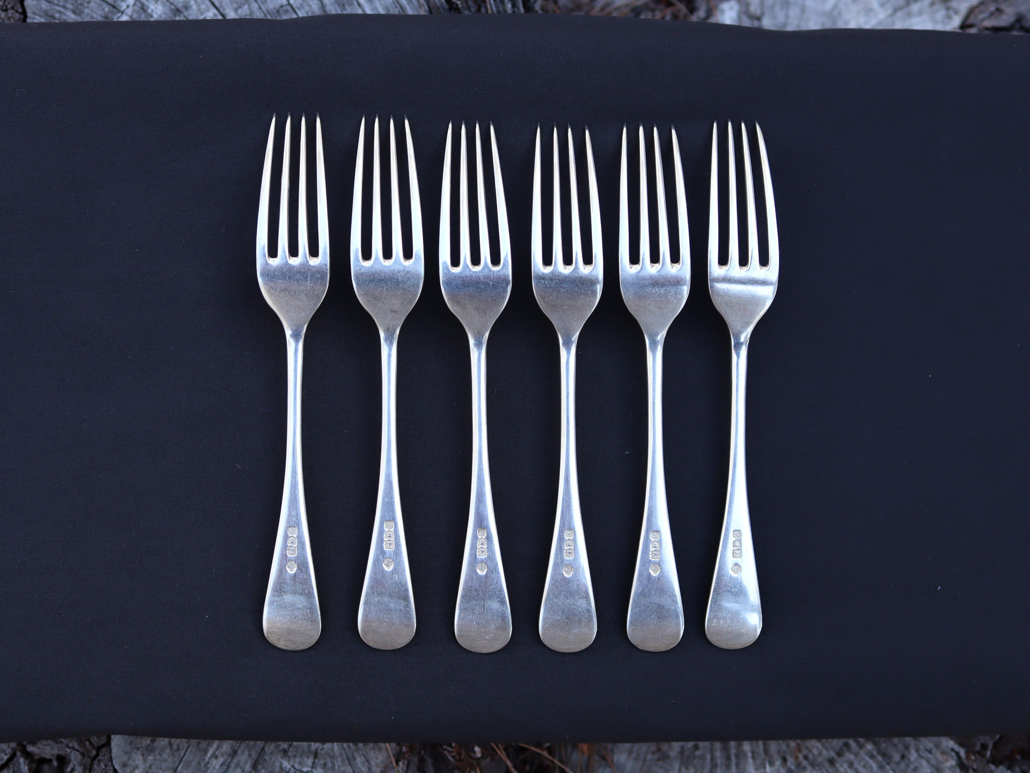 6 Sterling Silver Forks, London 1913 William Hutton & Sons