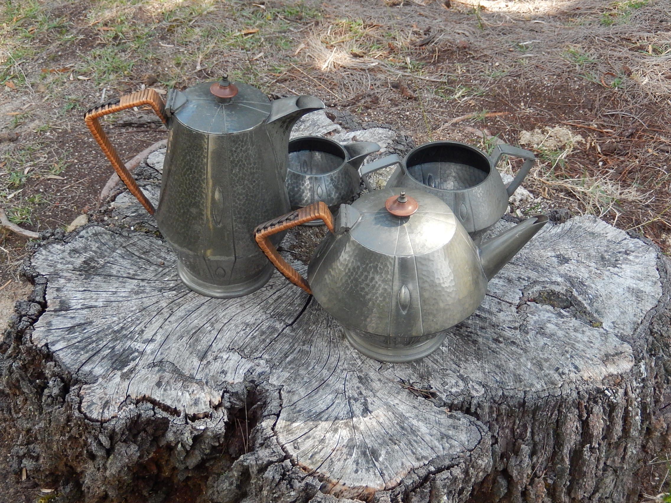 Art Deco Pewter Tea Set