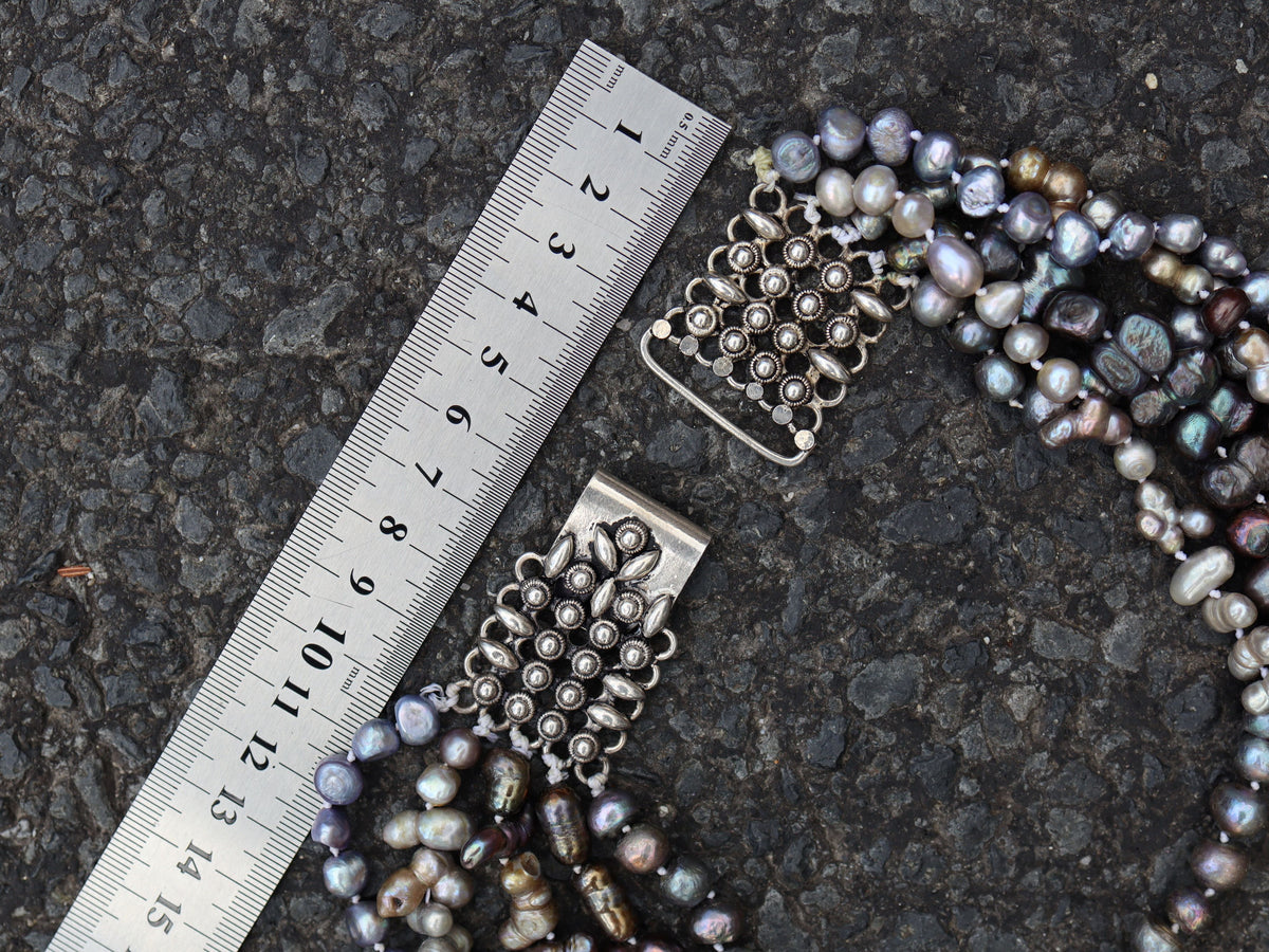 Five Strands of Assorted Dyed Freshwater Pearls