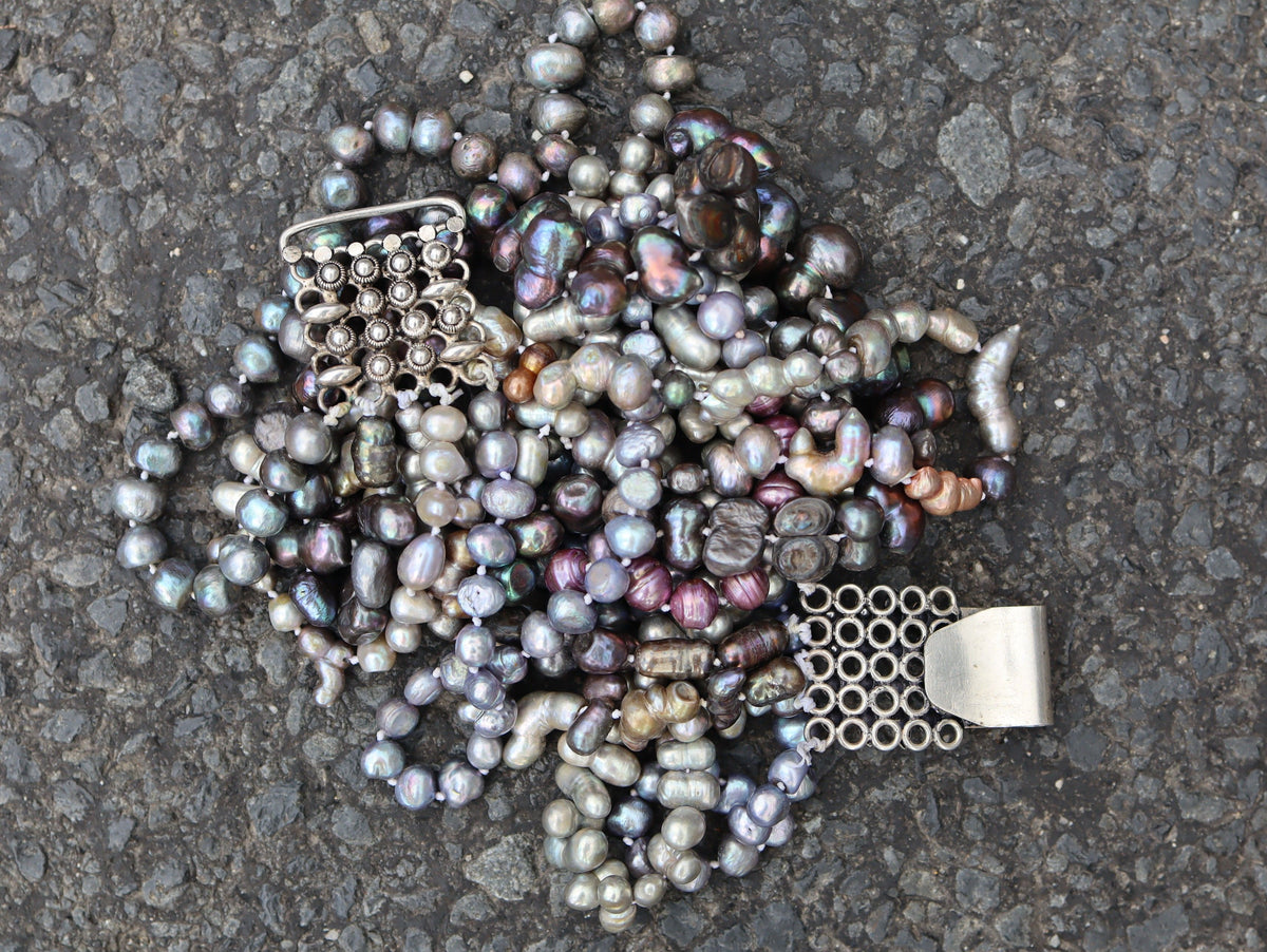 Five Strands of Assorted Dyed Freshwater Pearls