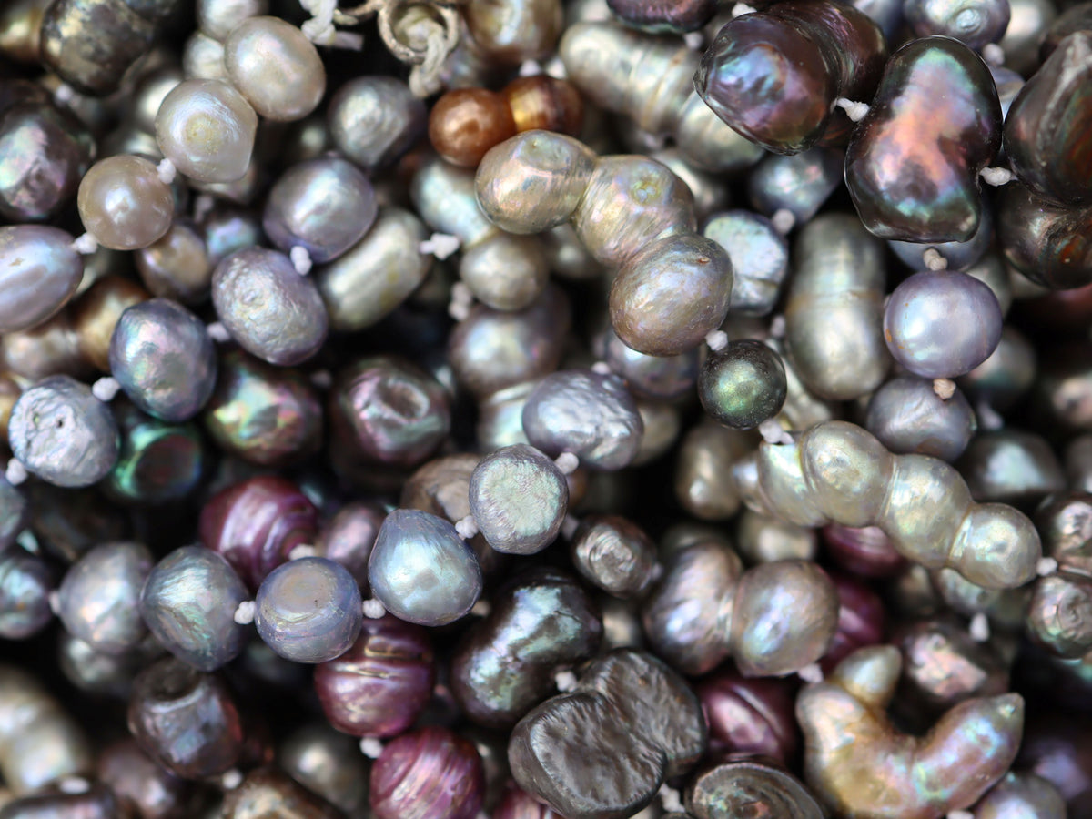Five Strands of Assorted Dyed Freshwater Pearls