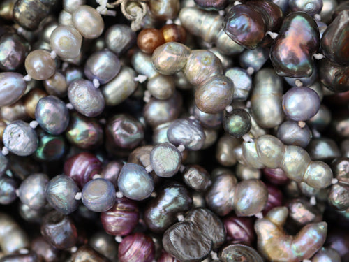 Five Strands of Assorted Dyed Freshwater Pearls