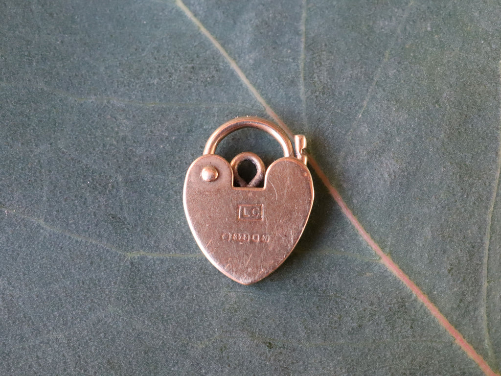 9ct Gold Heart Padlock Charm