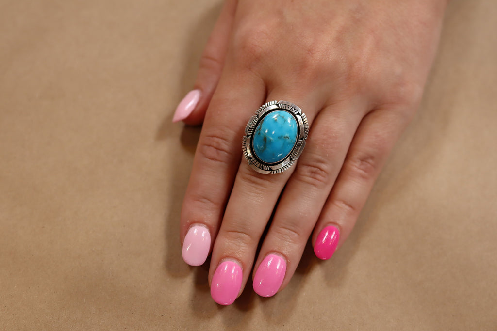 Navajo Turquoise Ring in Sterling Silver