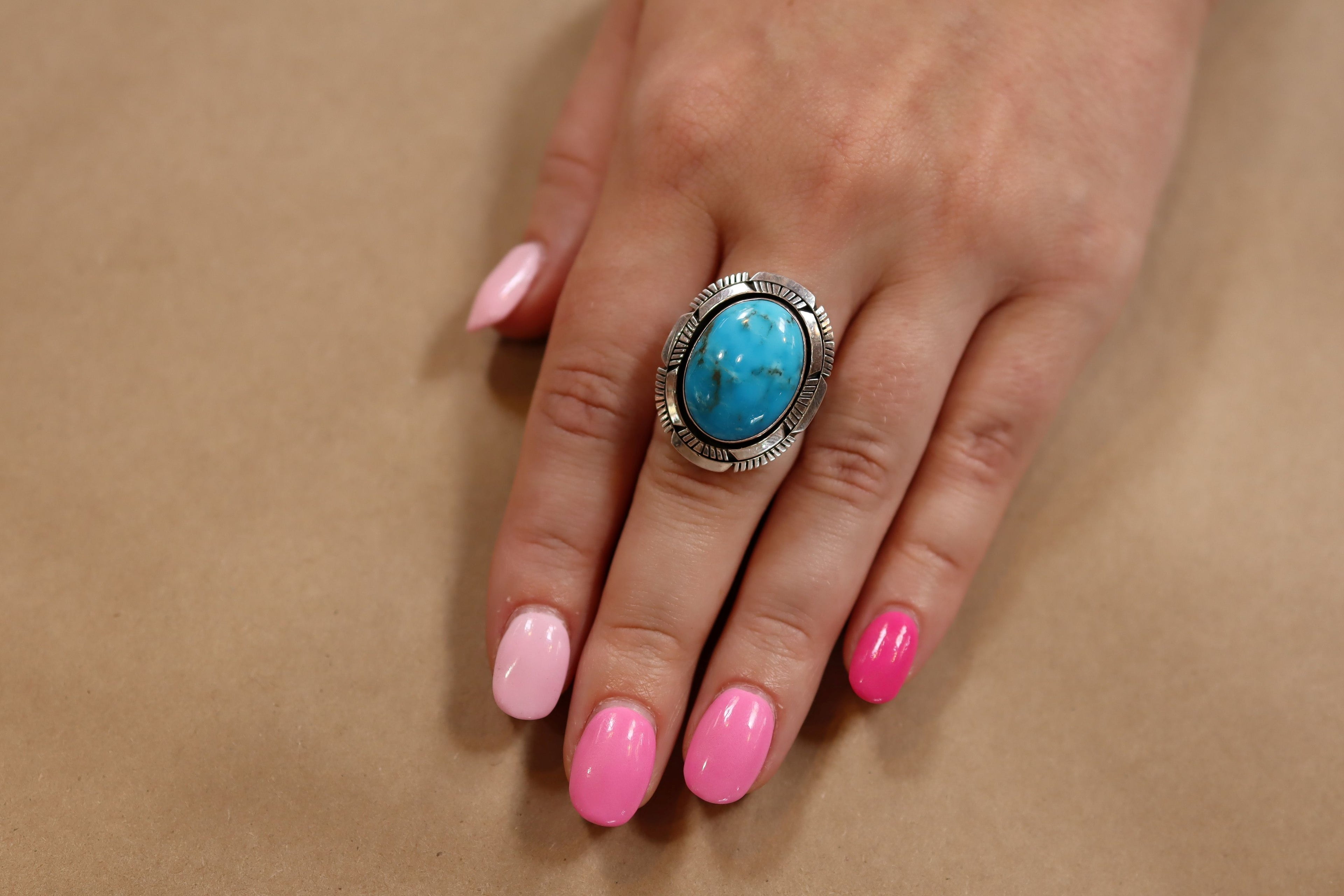 Navajo Turquoise Ring in Sterling Silver