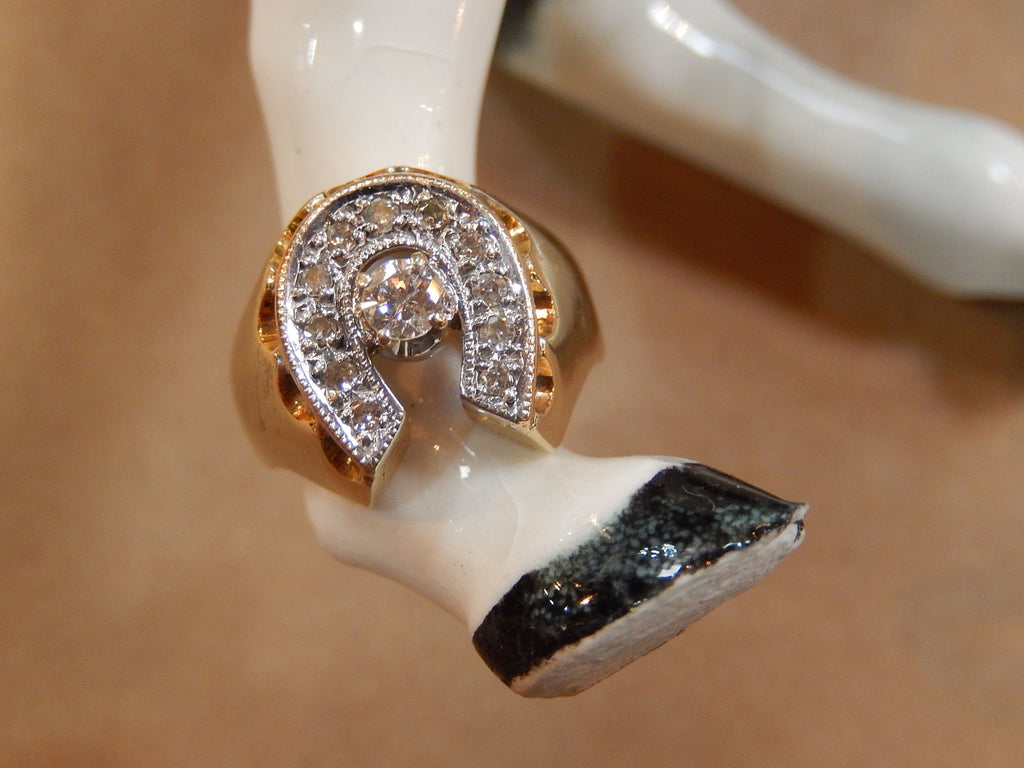 Diamond Horseshoe Ring in 12ct Gold
